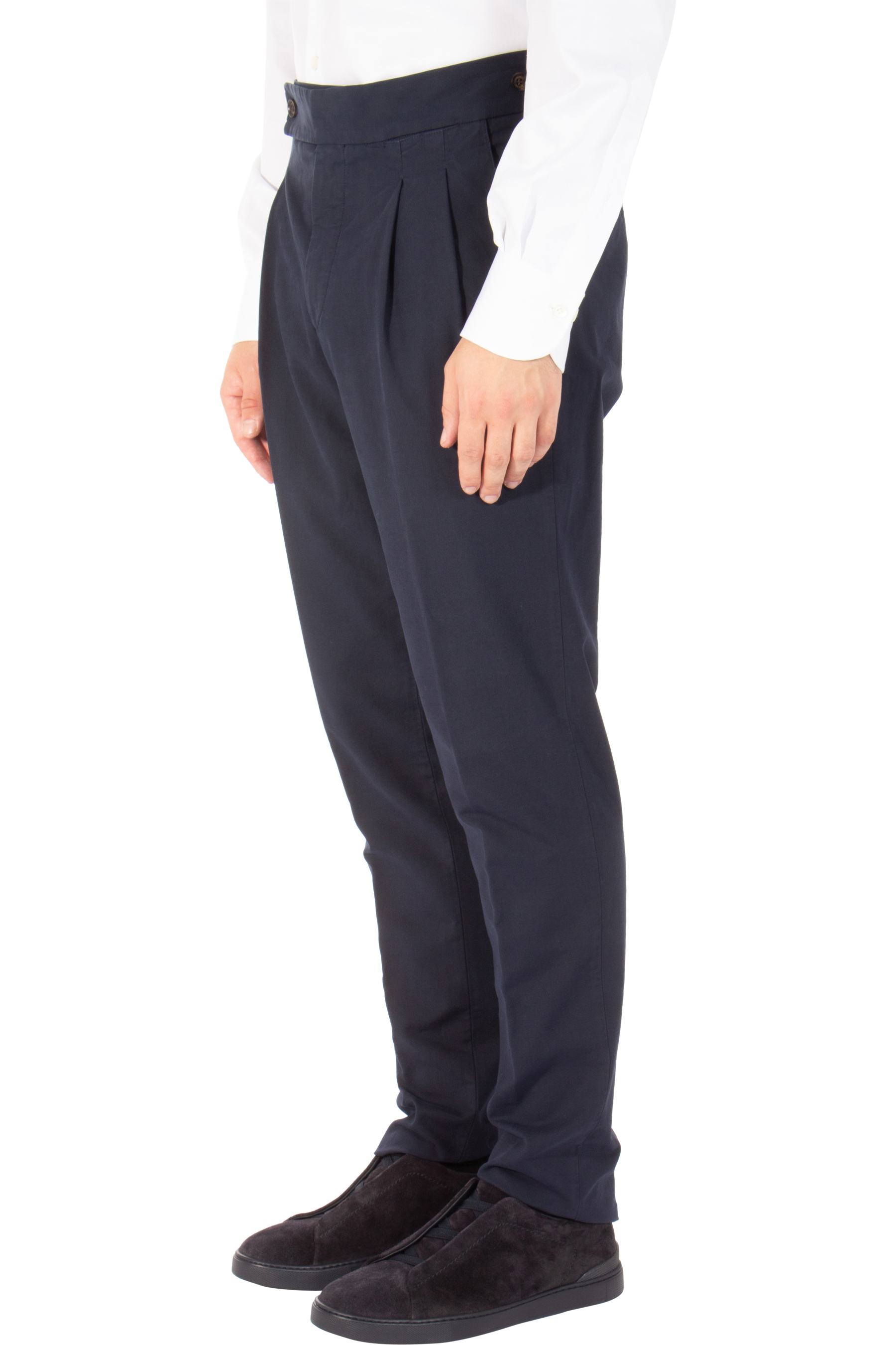 COLOMBO Pleated Cotton Stretch Pants Robert COLOMBO Pleated Cotton Stretch Pants Robert