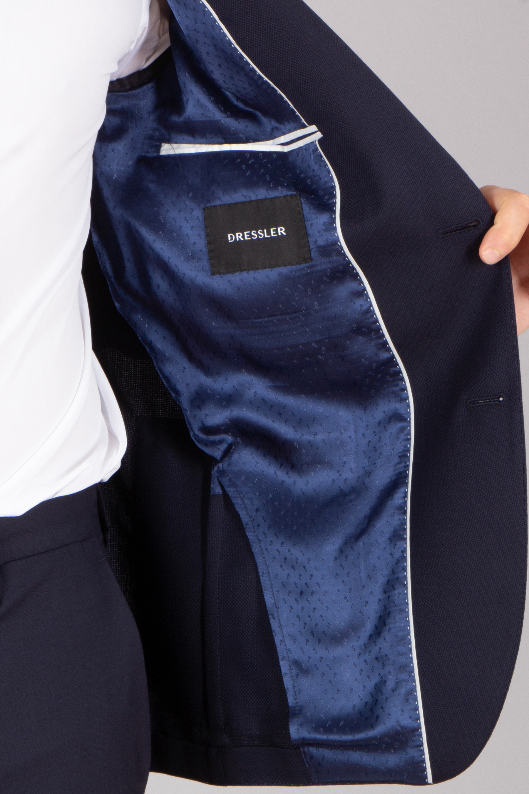 DRESSLER Shaped Fit Structured Virgin Wool Jacket Sendrik Bekleidung, Hosen, Jeans, Person