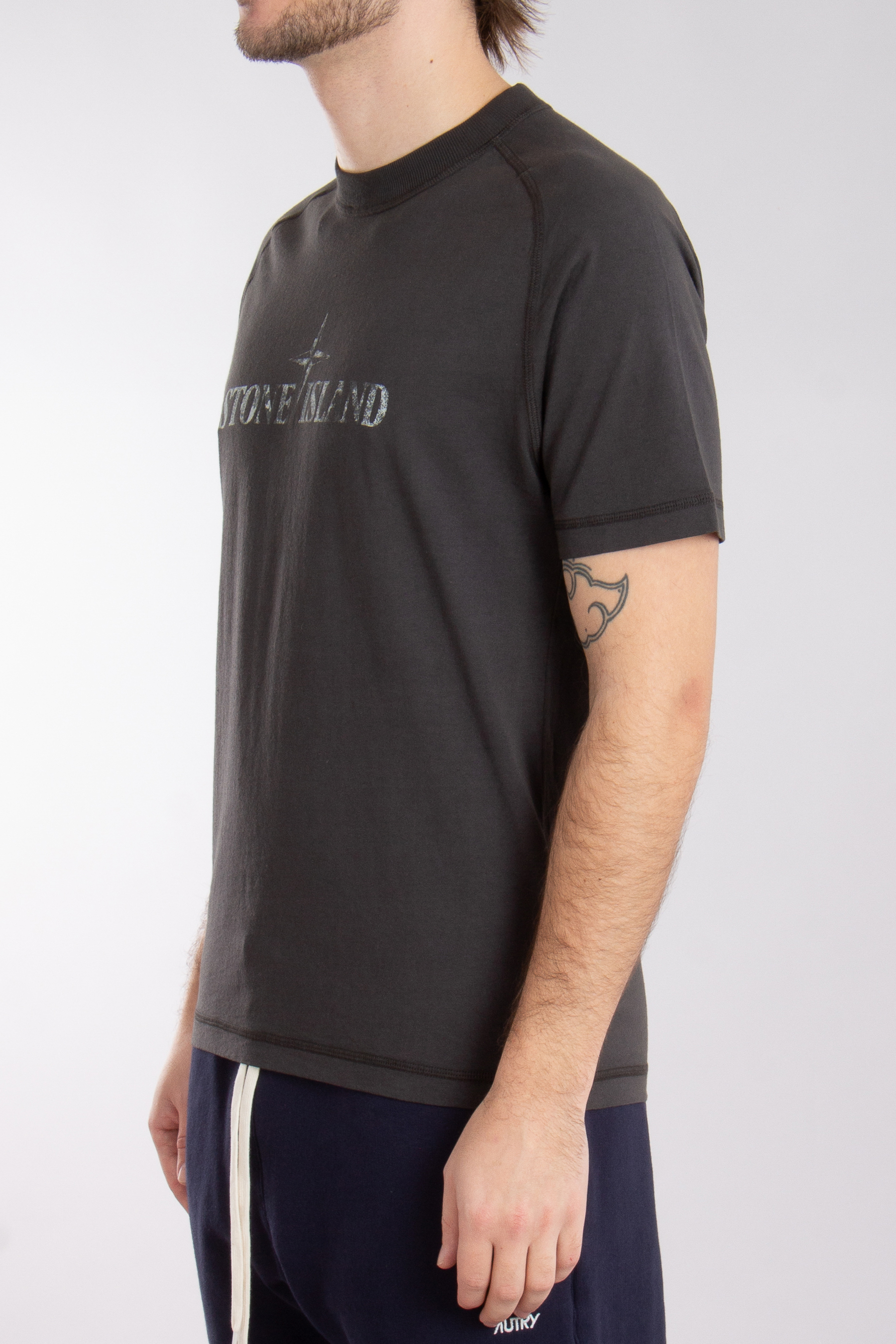 STONE ISLAND Institutional Two Print Organic Cotton Jersey T-Shirt STONE ISLAND Institutional Two Print Organic Cotton Jersey T-Shirt