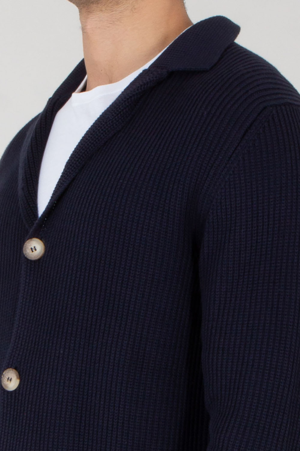 DRESSLER Regular Fit Ribbed Cotton Cardigan