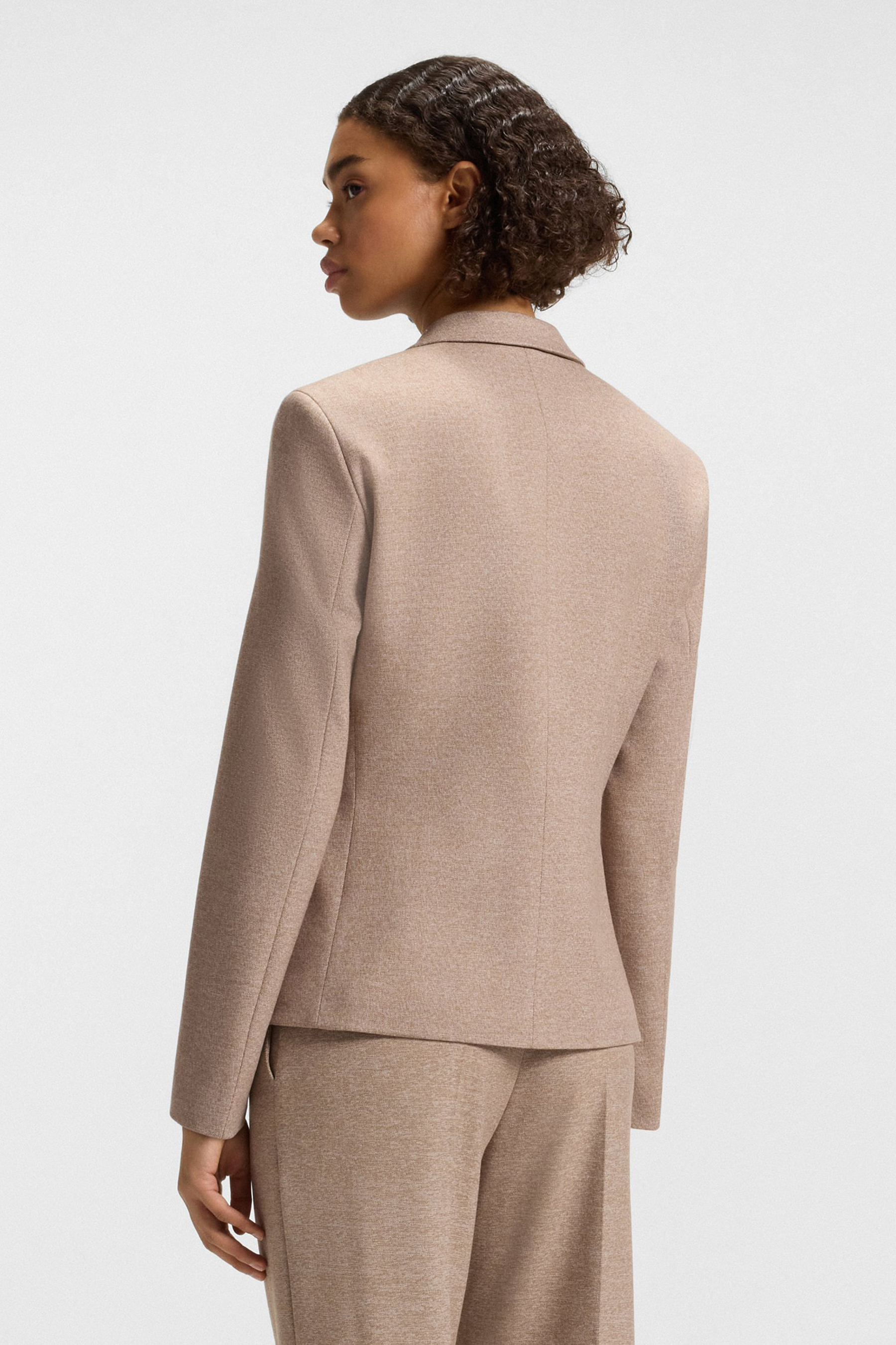 HUGO Relaxed Fit Stretch Mouliné Blazer Anoria Formelle Kleidung, Anzug, Langarm, Person, Frau