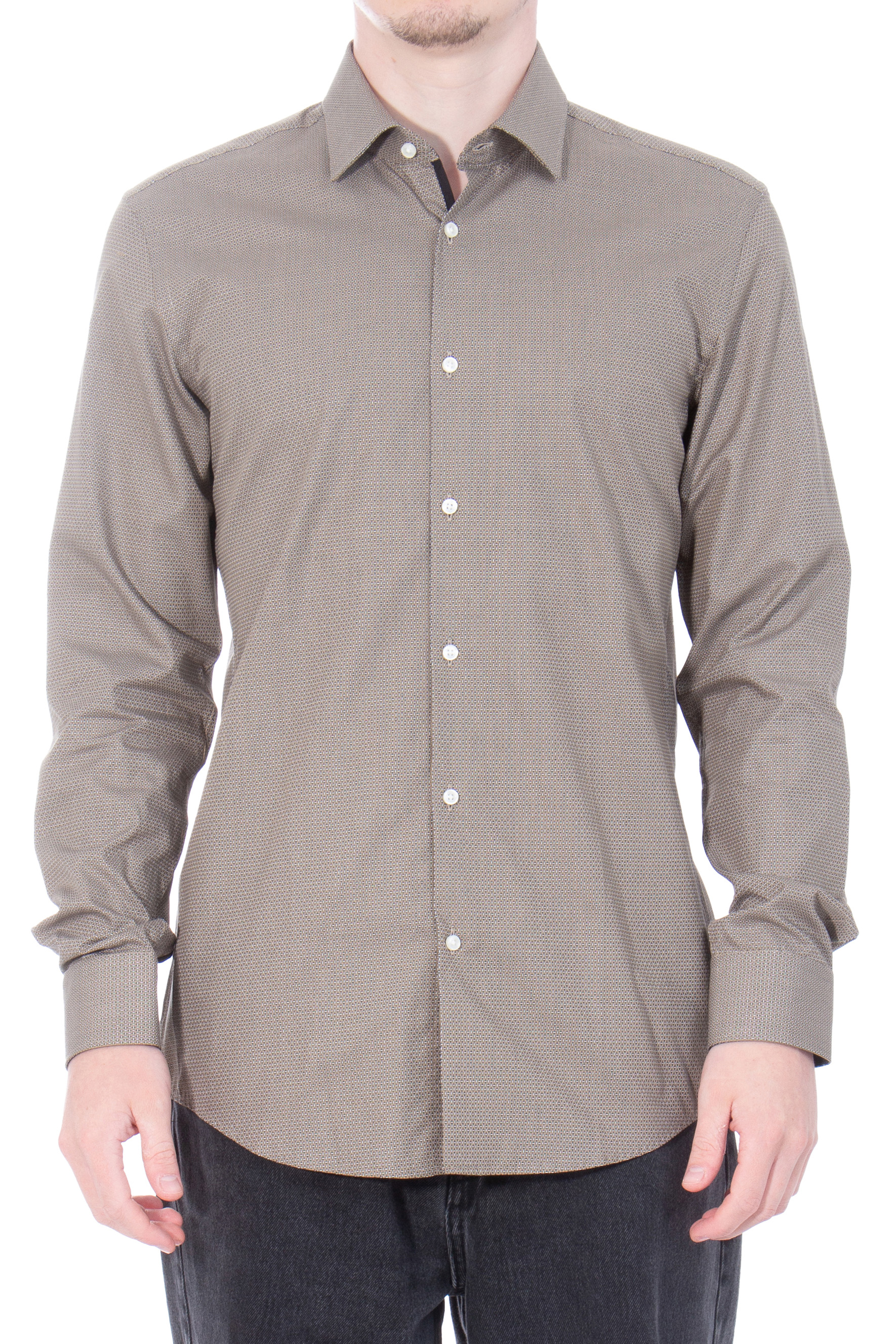 HUGO Slim Fit Micro-Patterned Cotton Shirt Koey