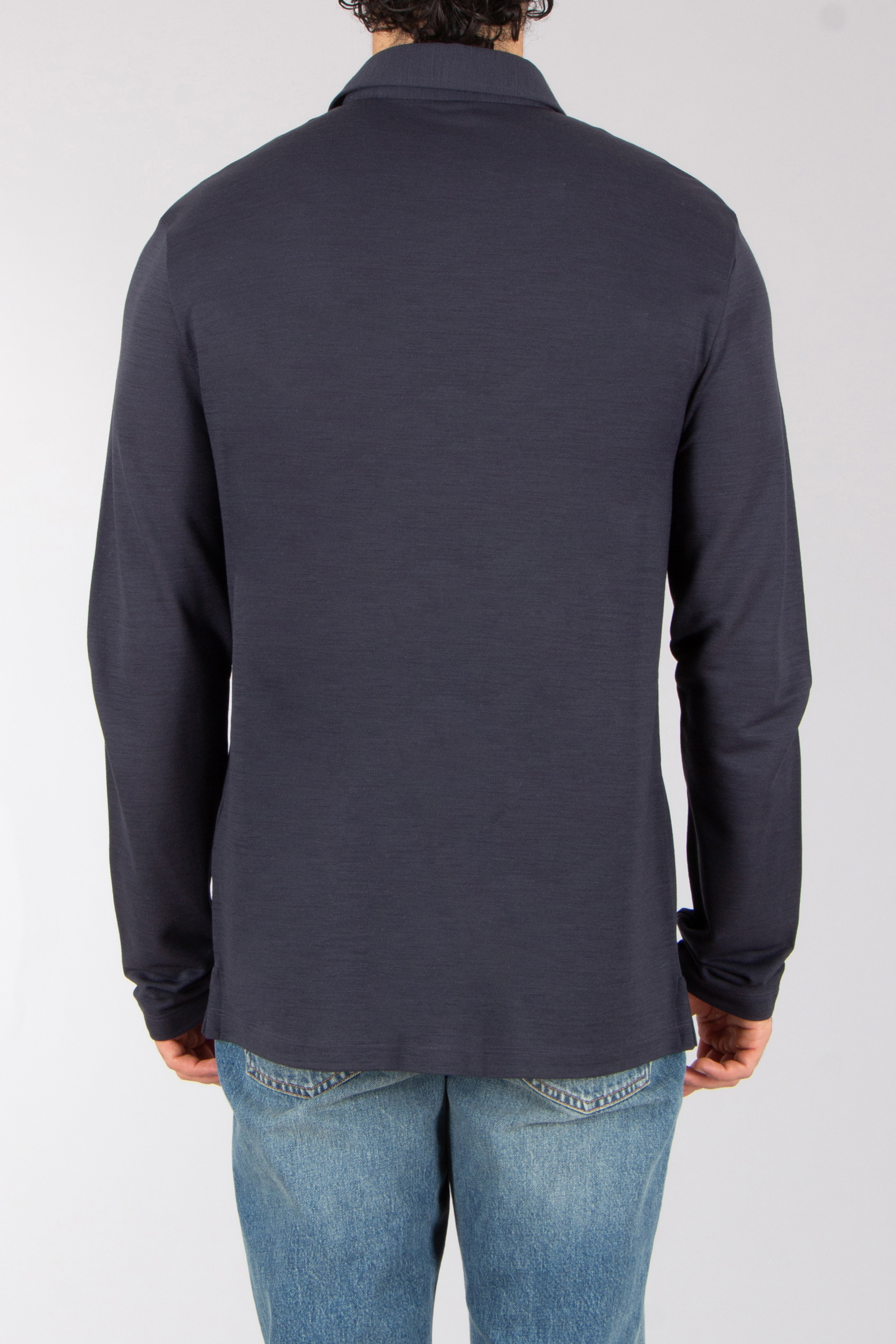 BRIONI Regular Fit Embroidered Technical Wool Long-Sleeve Polo Shirt Langarm, Ärmel, Mantel, Hosen, Kapuzenpulli
