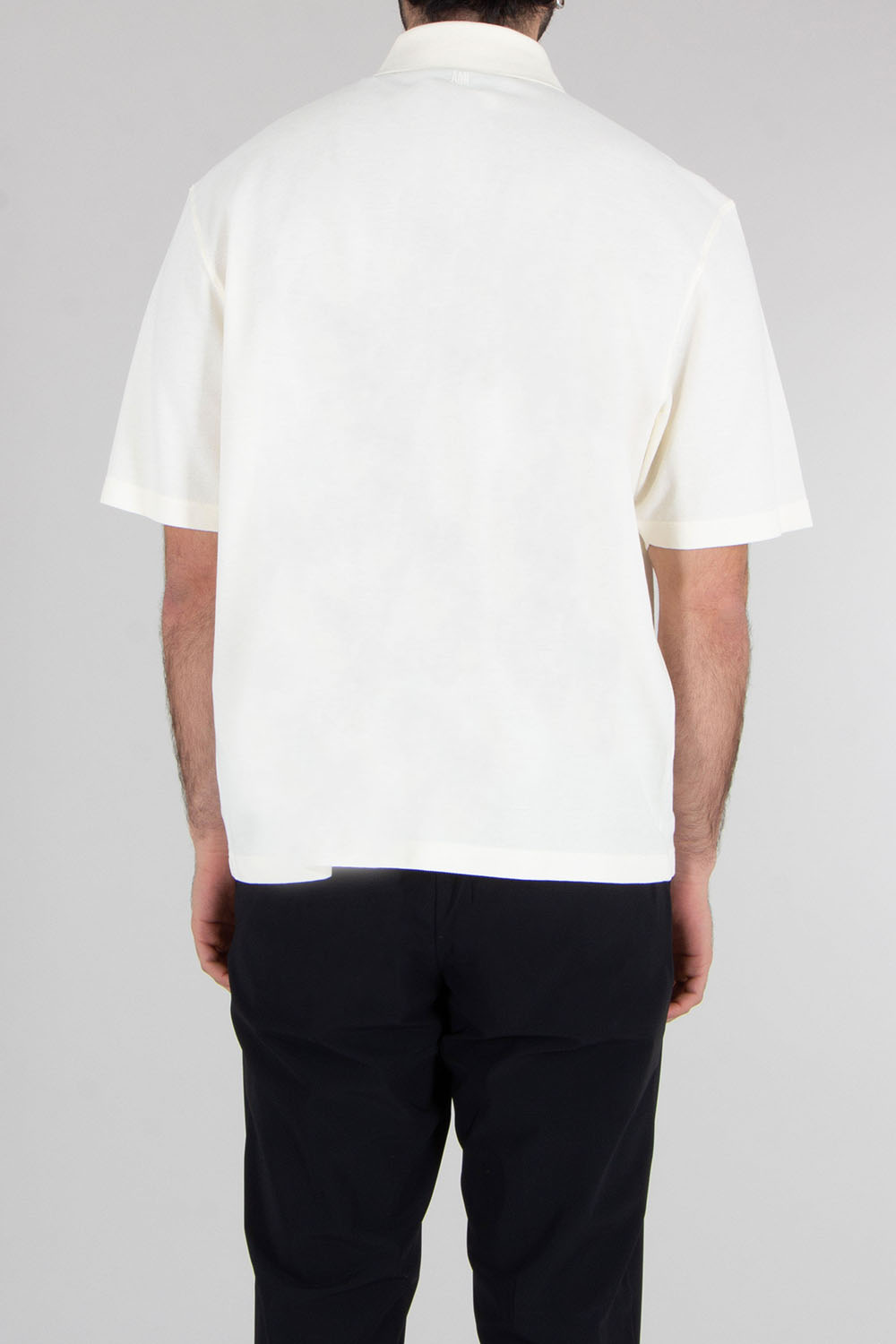 AMI PARIS Straight Fit Ami de Coeur Light Cotton Piqué Polo Shirt