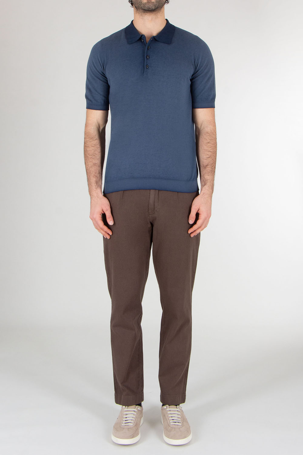 AROVESCIO Regular Fit Cotton Knit Polo