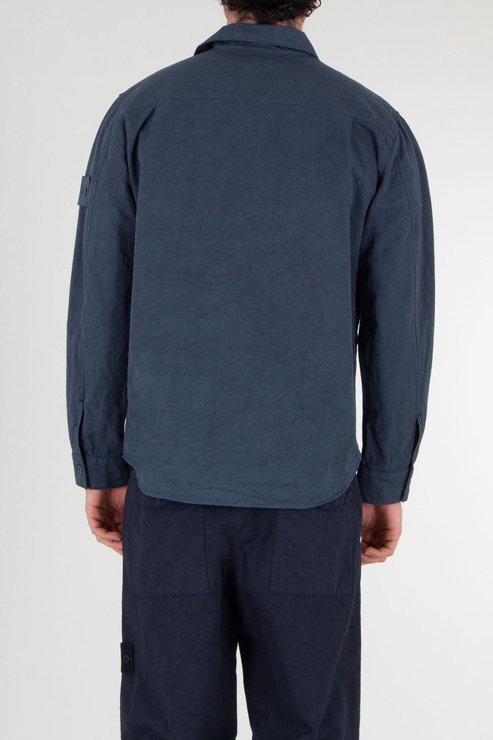 STONE ISLAND Regular Fit Cotton Linen Overshirt Ghost