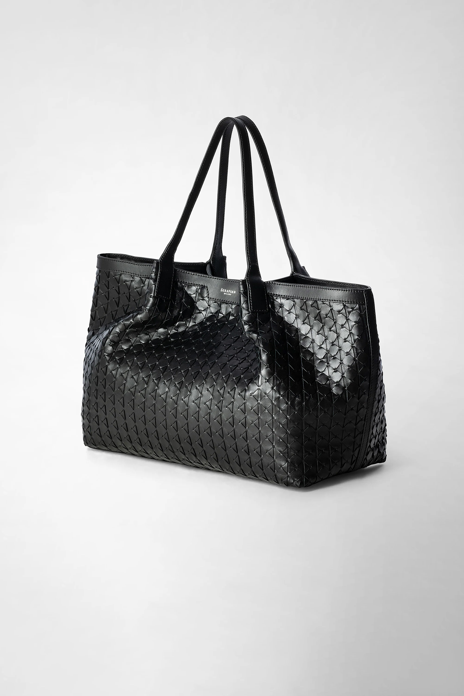SERAPIAN Mosaico Leather Tote Bag Secret SERAPIAN Mosaico Leather Tote Bag Secret