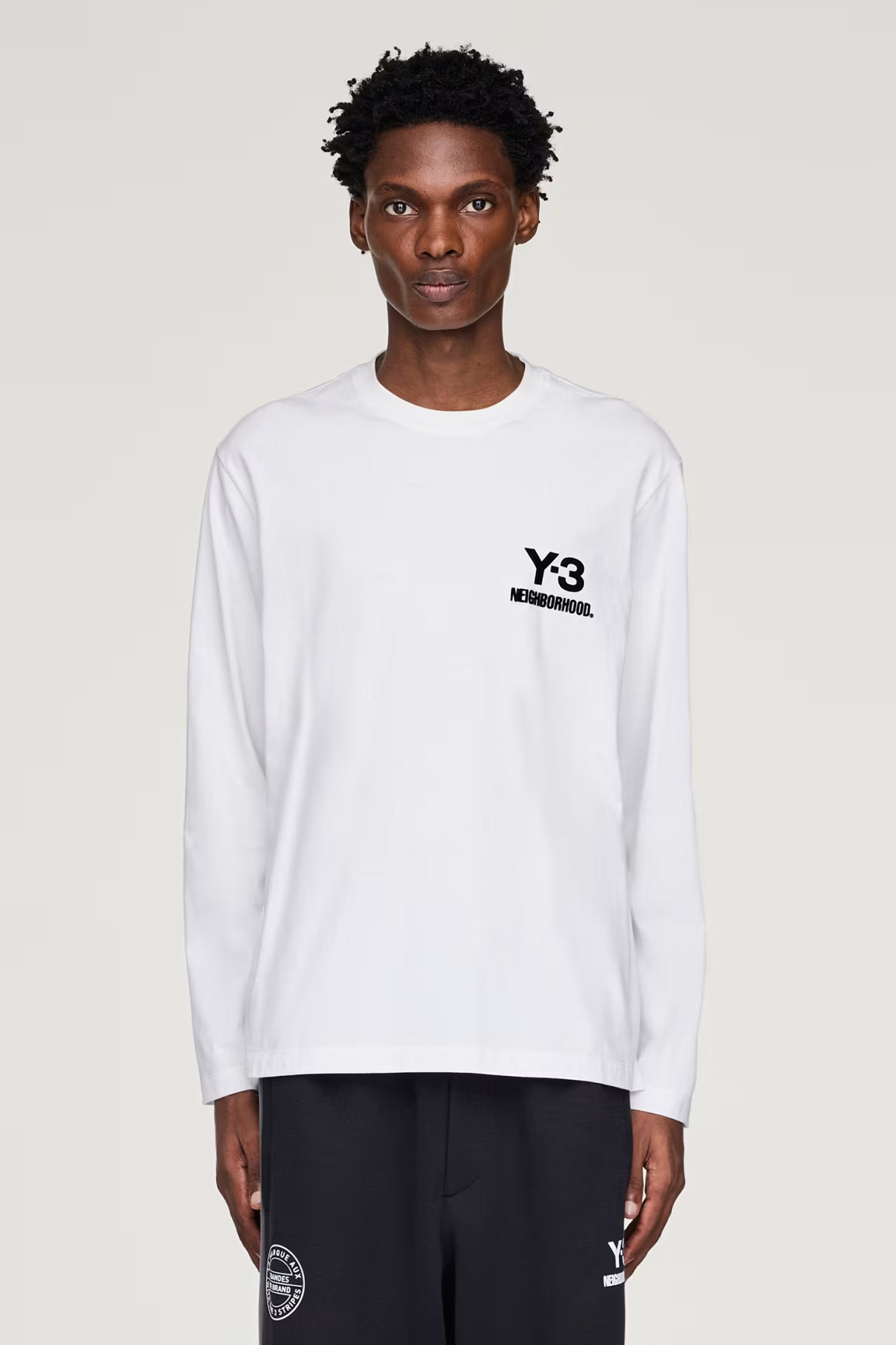 Y-3 x NEIGHBORHOOD Loose Fit Cotton Jersey Logo Long-Sleeve T-Shirt Bekleidung, Langarm, Ärmel, T-shirt, Person