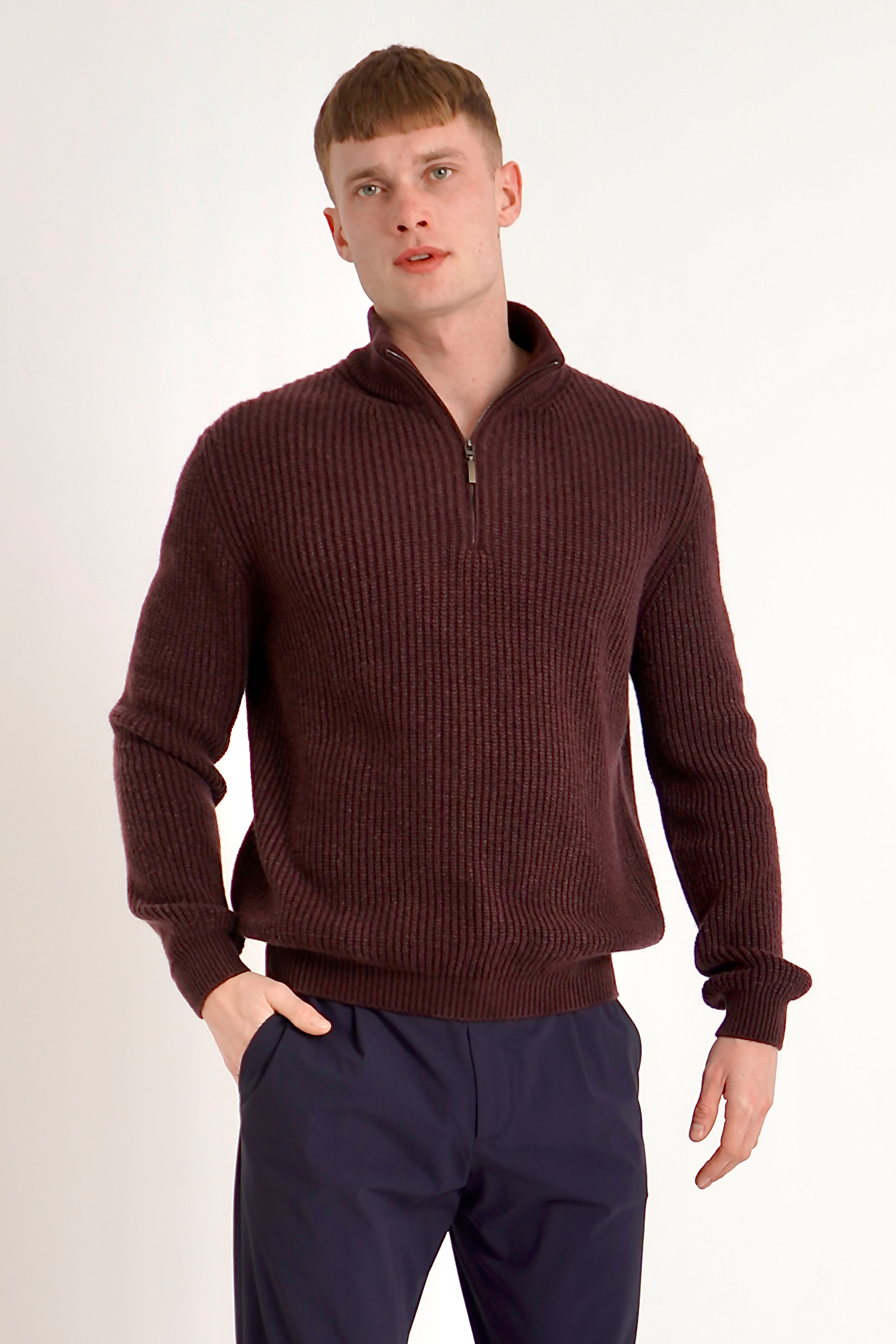 AIDA BARNI Ribbed Cashmere Troyer