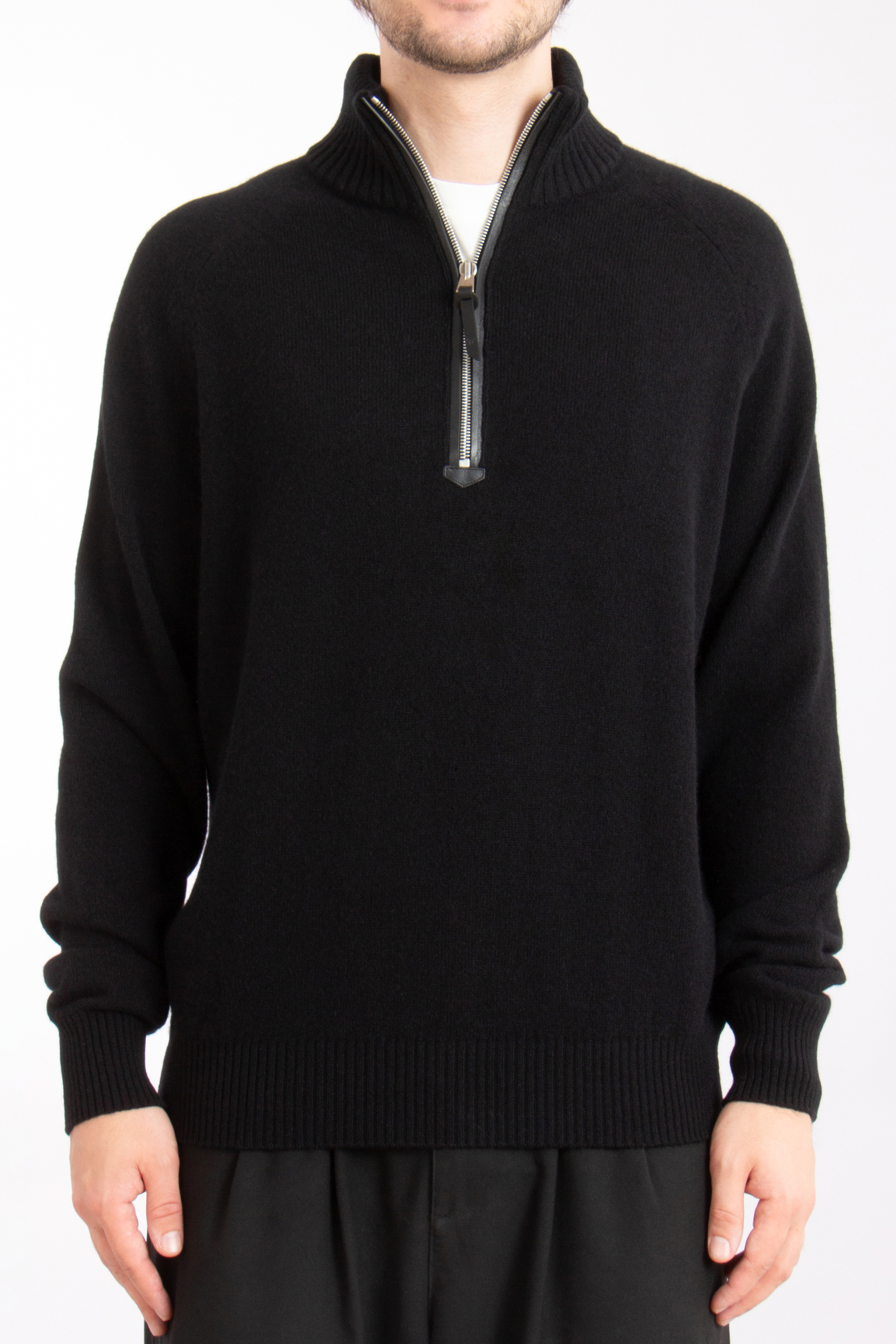 TOM FORD Wool-Cashmere Blend Half Zip Sweater TOM FORD Wool-Cashmere Blend Half Zip Sweater