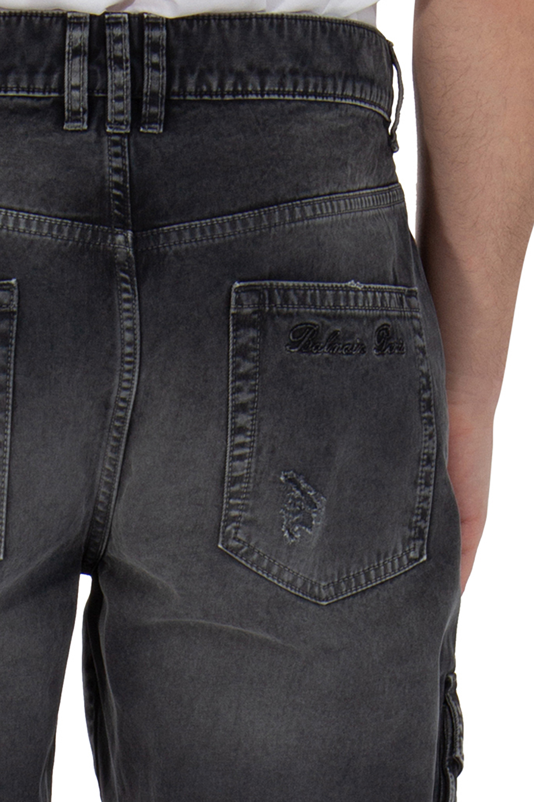 BALMAIN Used-Look Cotton Denim Cargo Pants BALMAIN Used-Look Cotton Denim Cargo Pants