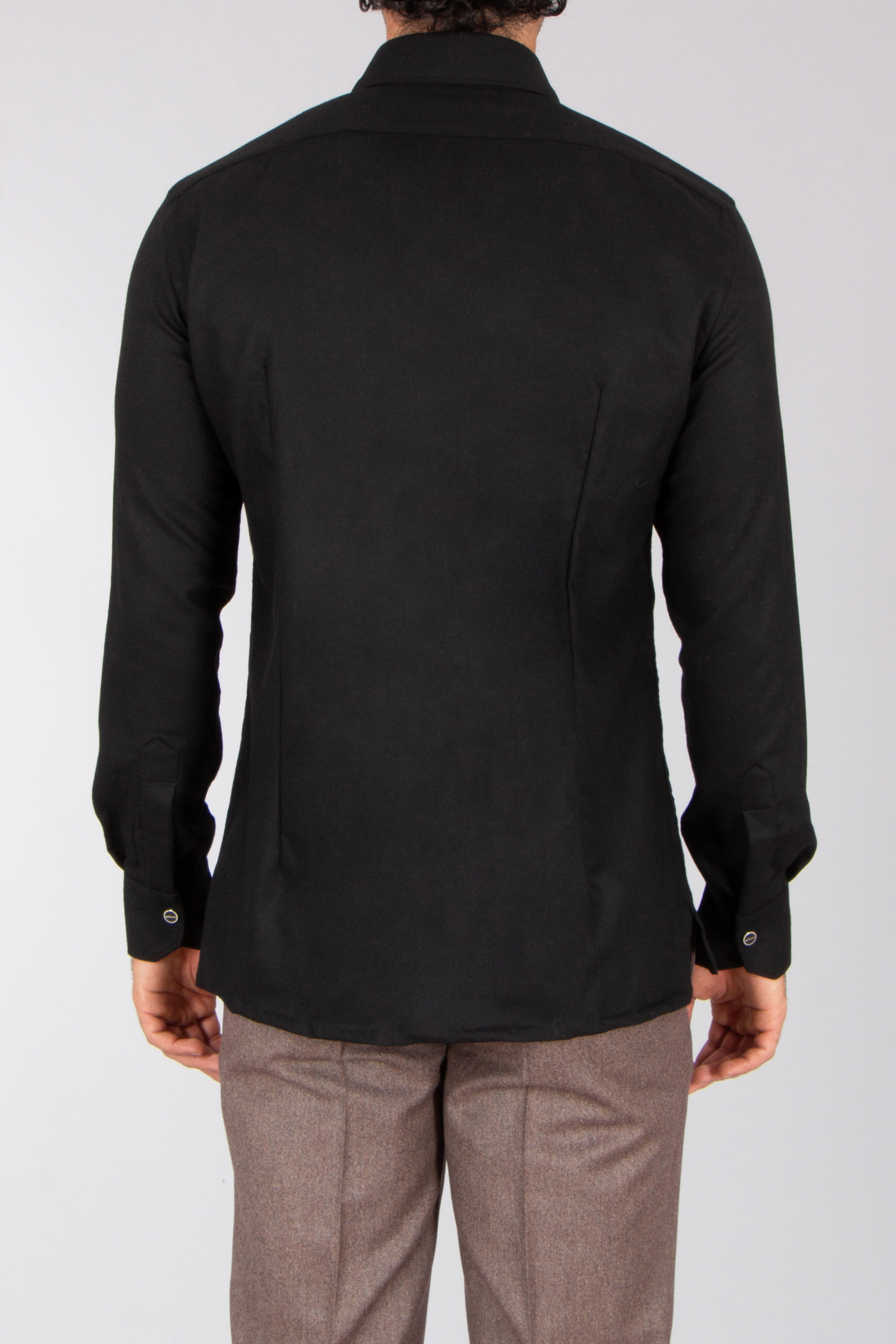 KITON Regular Fit Wool Blend Stretch Flannel Shirt Nerano Mantel, Langarm, Ärmel, Jacke