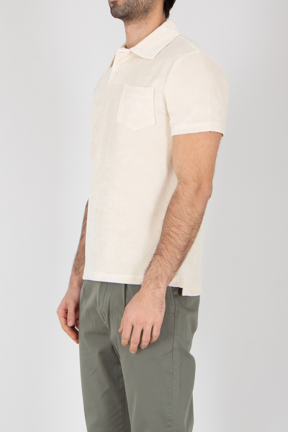 AURÉLIEN Slim Fit Cotton Blend Terry Polo Shirt