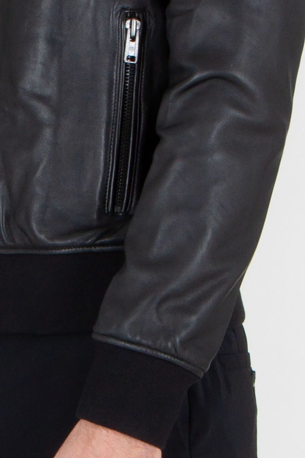 BELSTAFF Regular Fit Burnished Sheepskin Nappa Leather Bomber Jacket Landmark