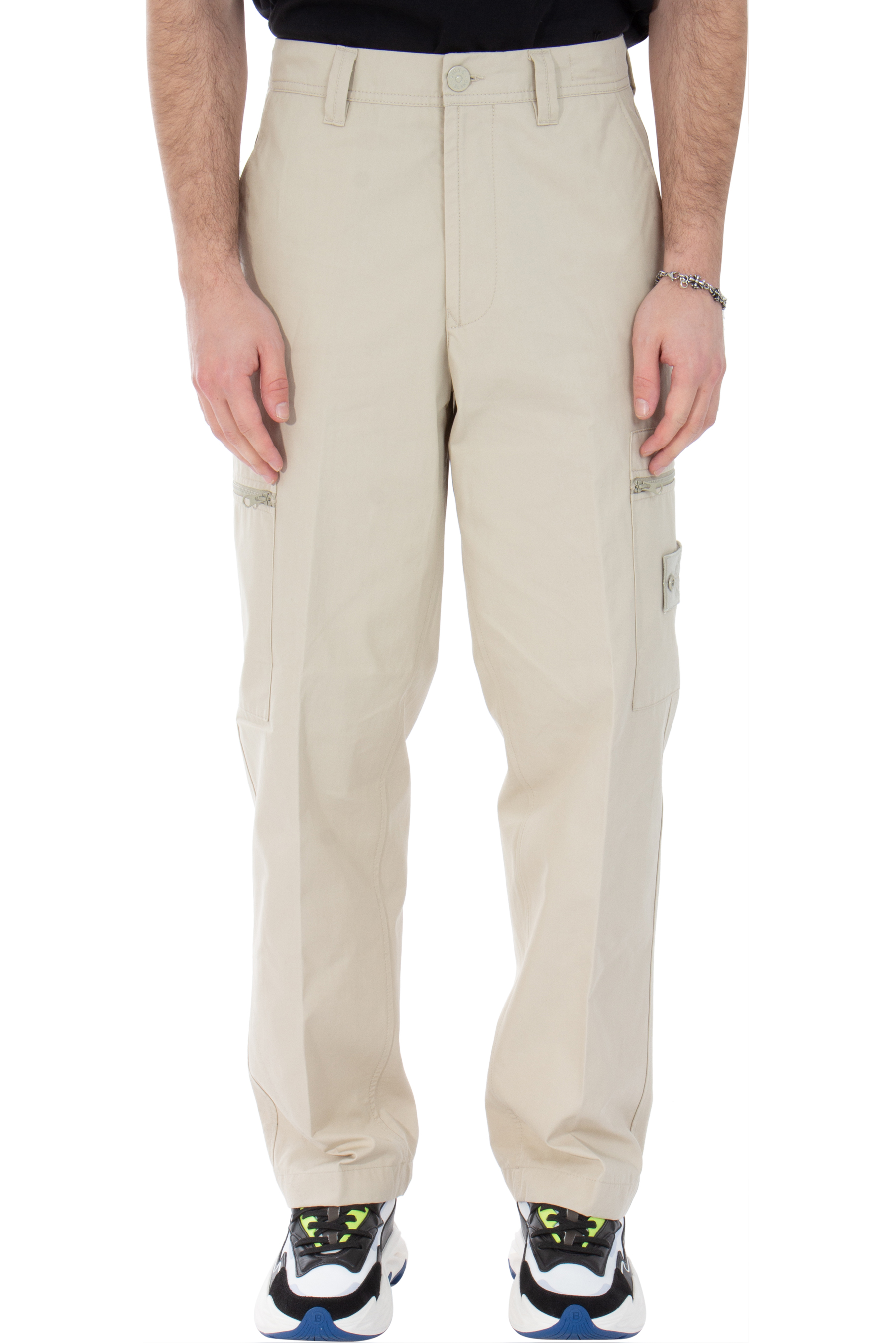 STONE ISLAND Ghost Piece Organic Cotton Canvas Cargo Pants 8015319F1V0090