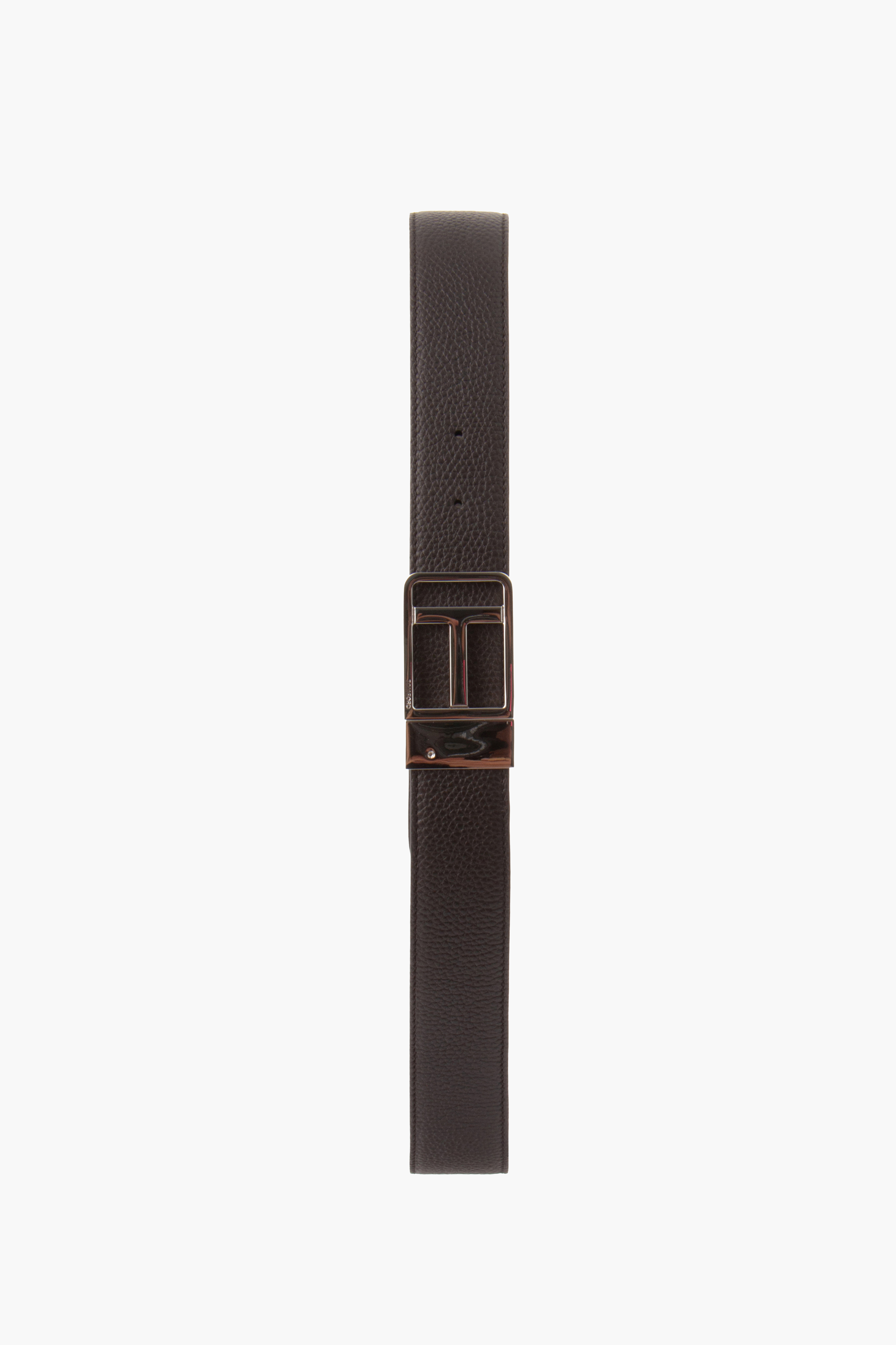 TOM FORD Reversible Grained Leather Framed Logo Belt