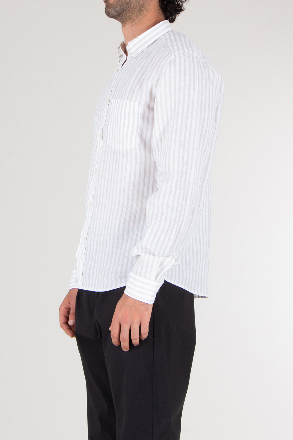 BOSS Regular Fit Striped Linen Shirt