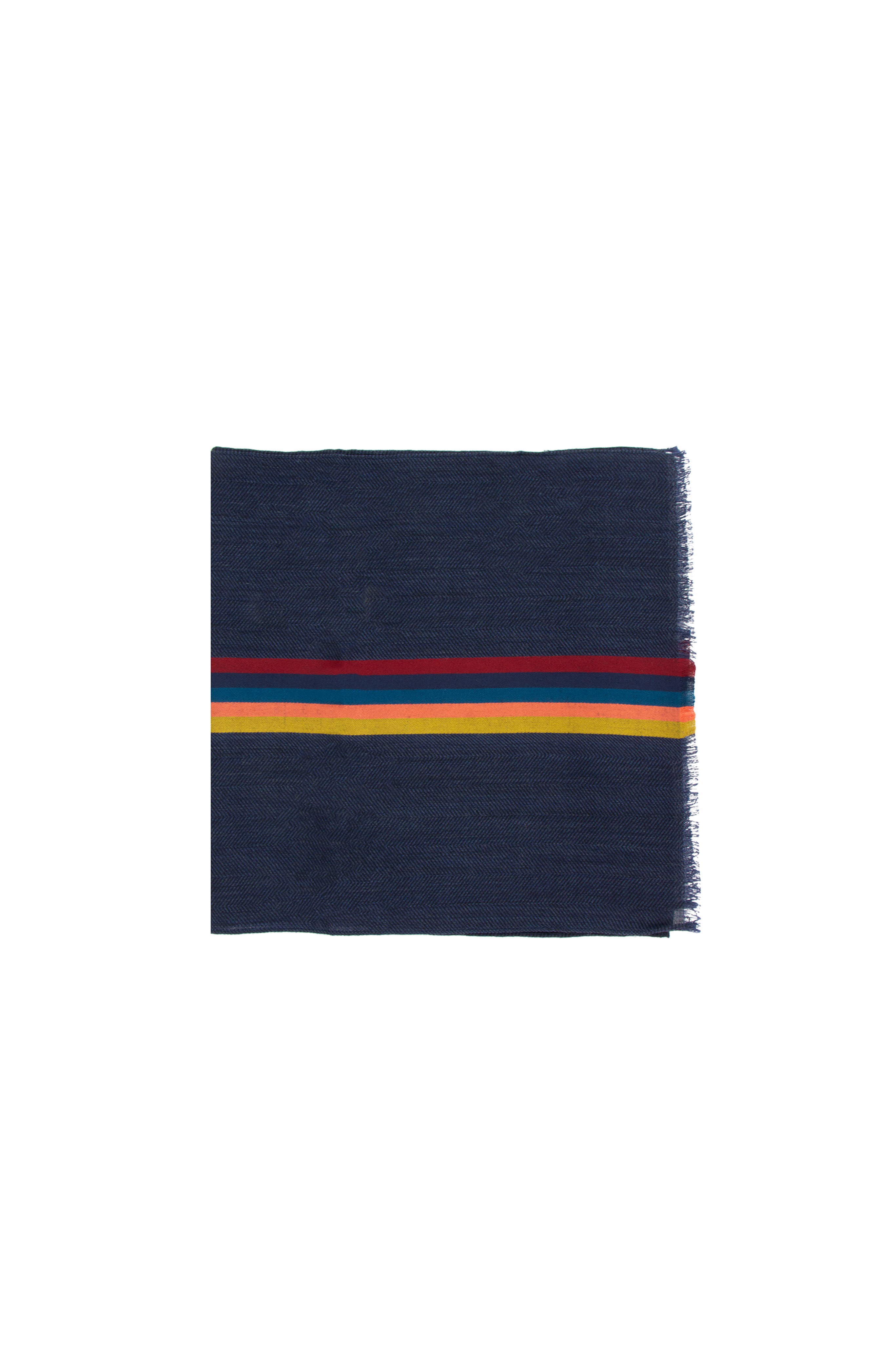 PAUL SMITH 'Artist Stripe' Band Herringbone Wool Blend Scarf