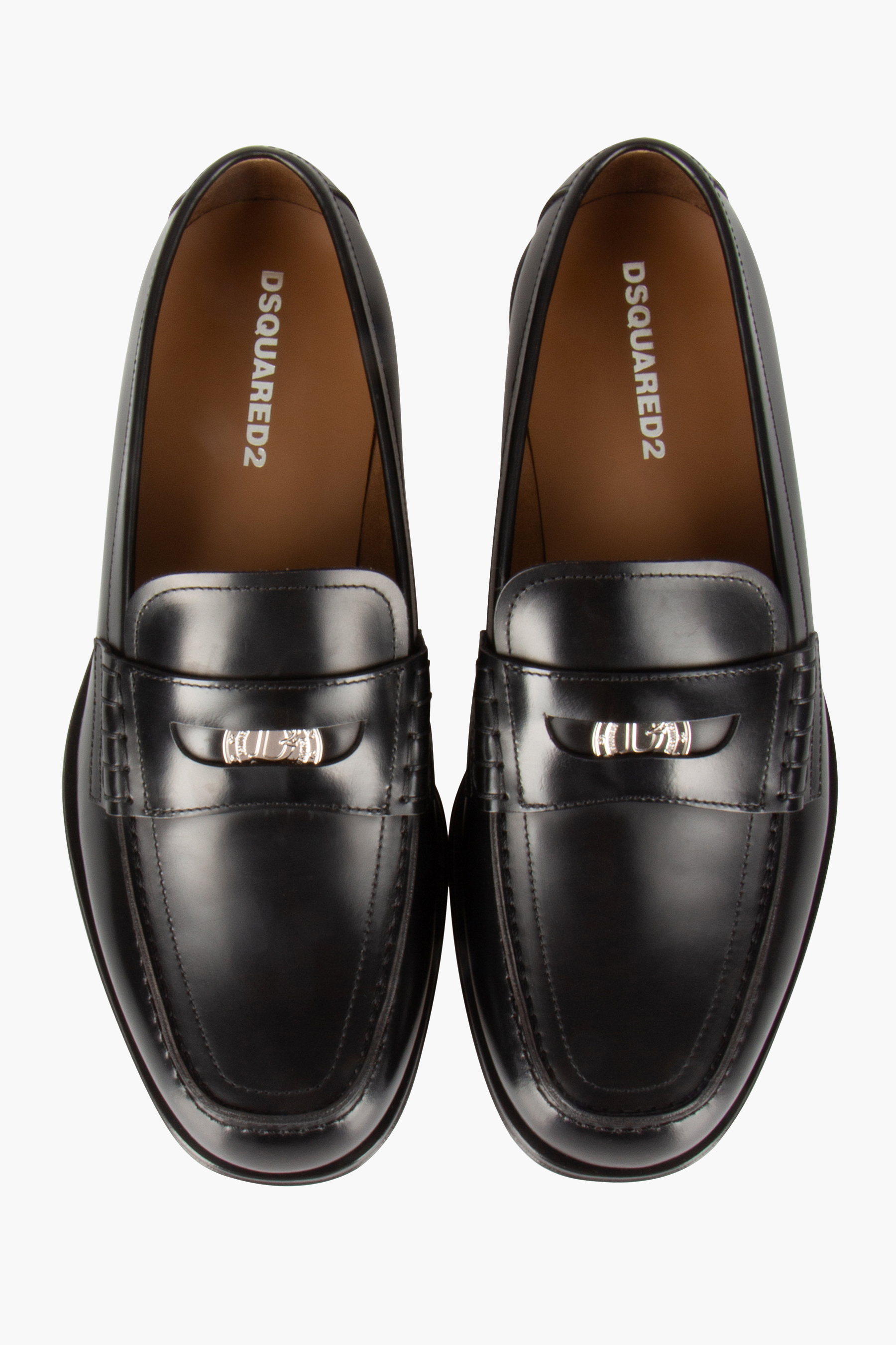 DSQUARED2 Brushed Leather Penny Loafers Neoclassic Bekleidung, Schuhwerk, Schuh