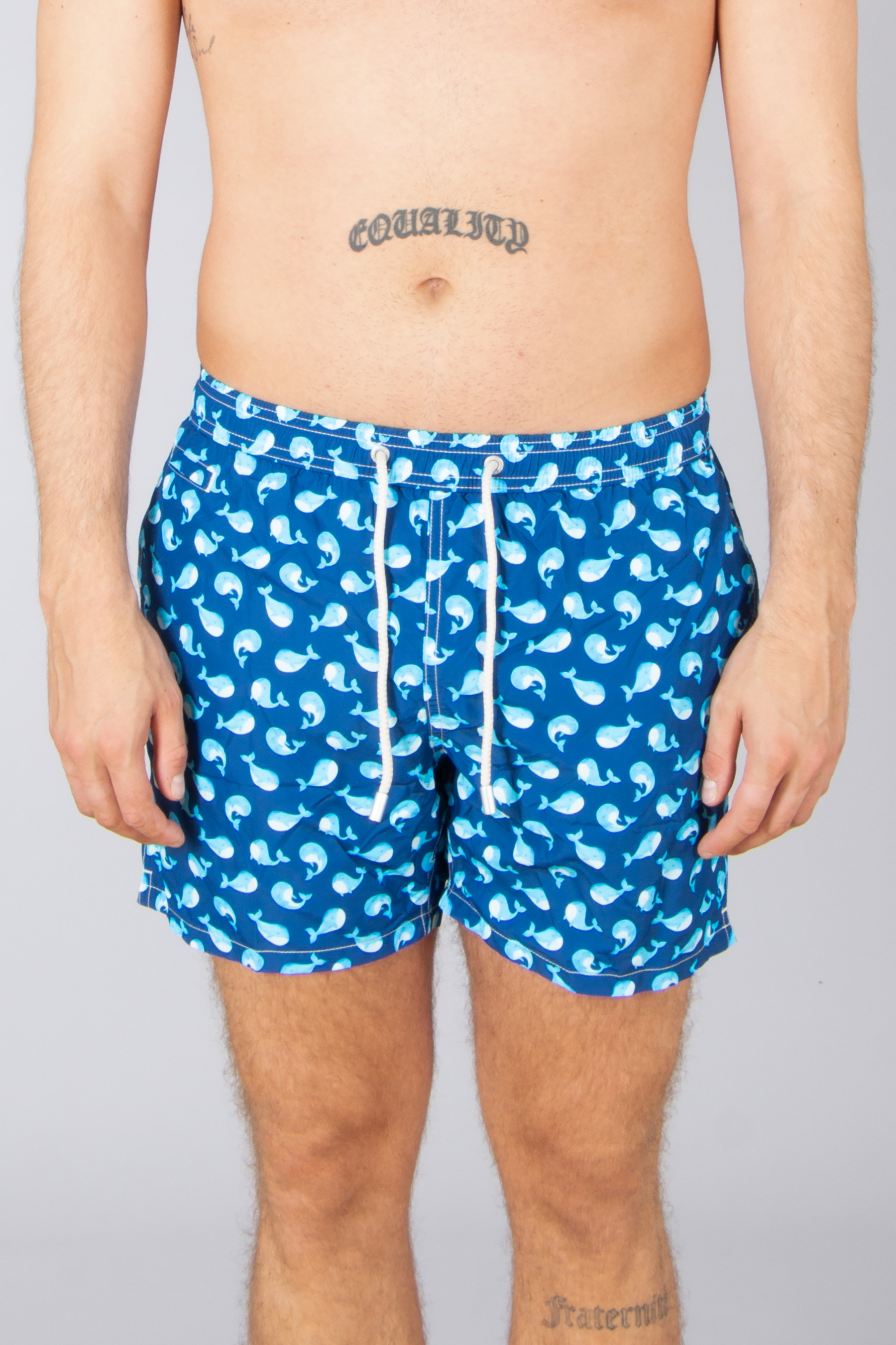 MC 2 SAINT BARTH Mini Whale Swim Shorts Lighting Micro Fantasy Bekleidung, Kurze Hosen, Strandmode, Tätowierung, Badehose
