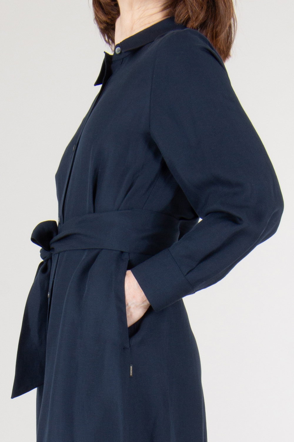WOOLRICH Linen Blend Belted Shirt Dress