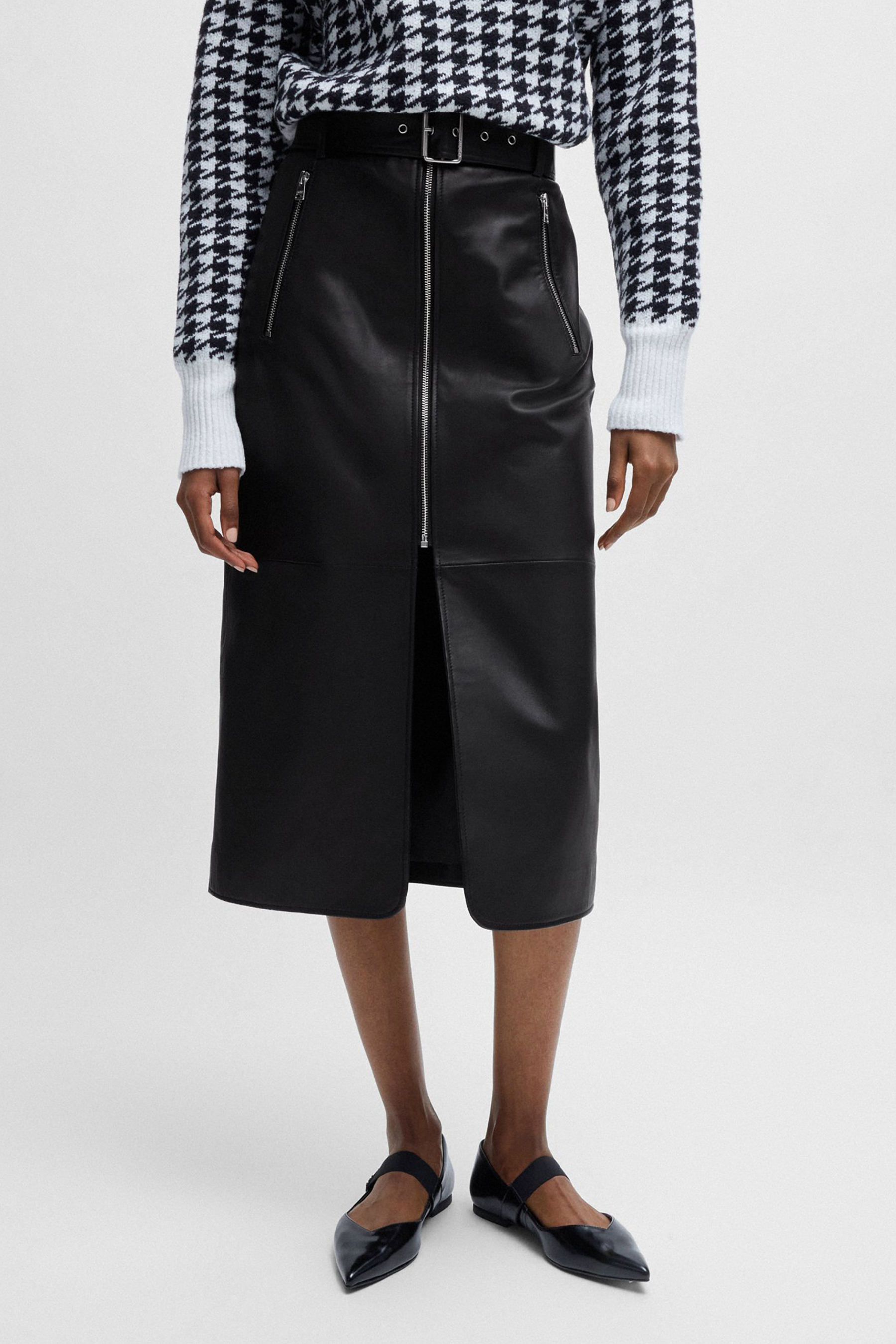 HUGO Leather Midi Skirt Leomila HUGO Leather Midi Skirt Leomila
