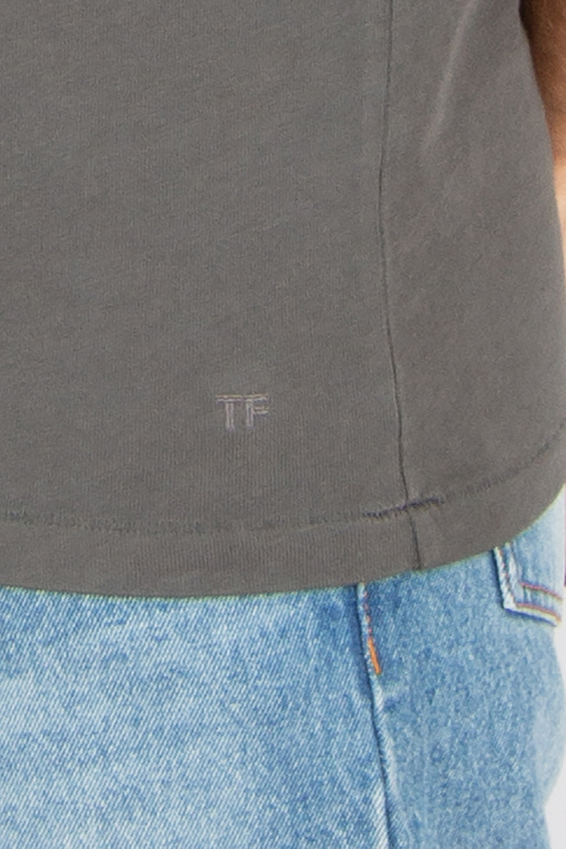TOM FORD Regular Fit Cotton Jersey T-Shirt Hosen, Jeans, Bluse, Hüfte, Langer Ärmel