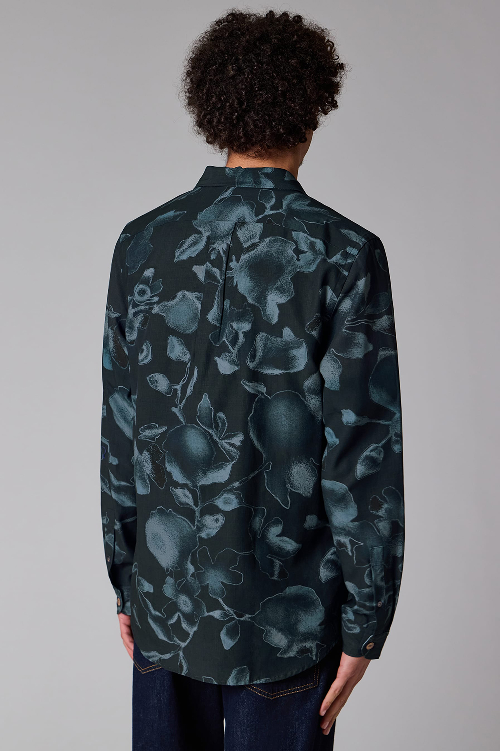 PAUL SMITH Regular Fit Good Fortune Floral Print Lyocell-Cotton Slub Shirt