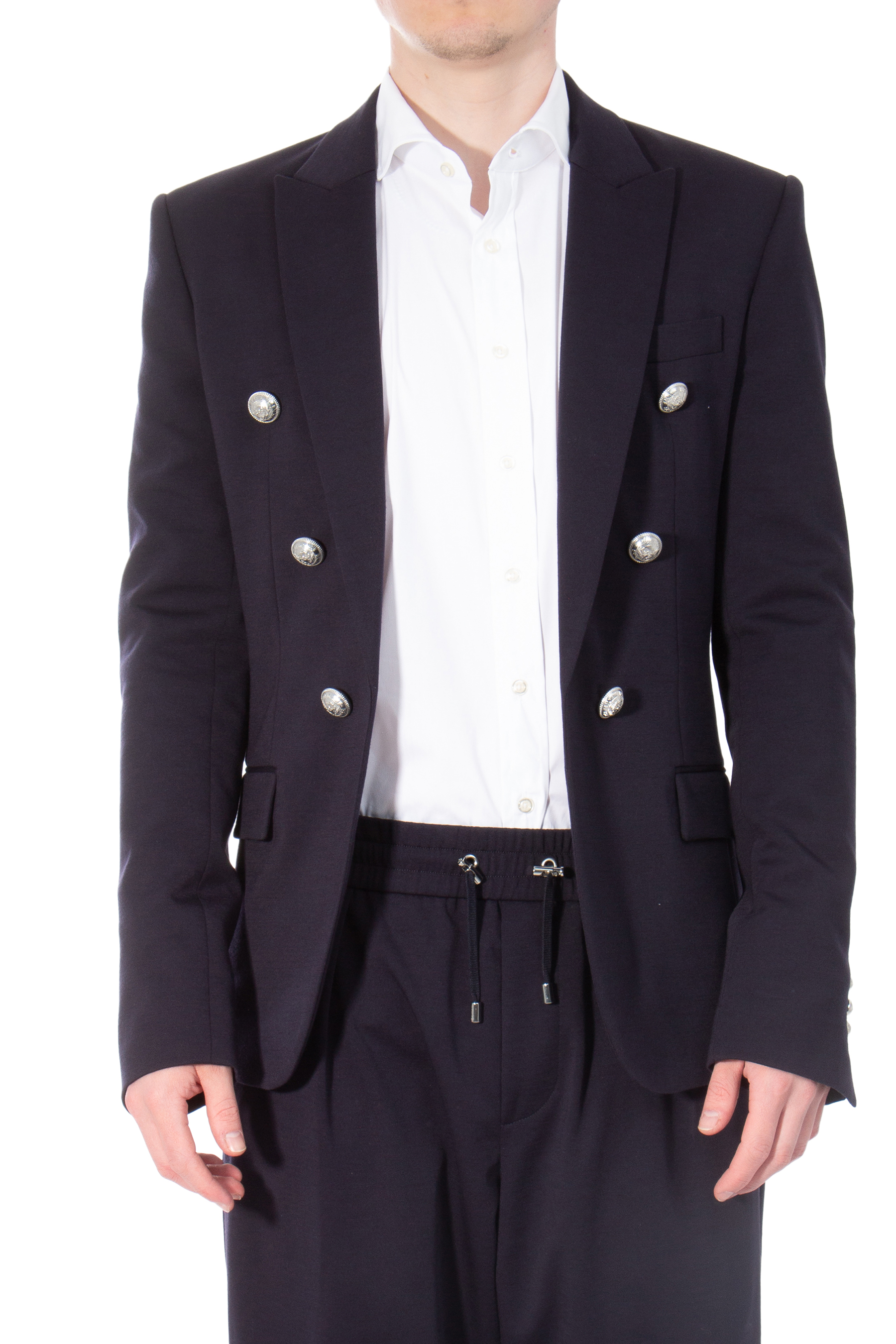 BALMAIN Double Breasted Jersey Blazer