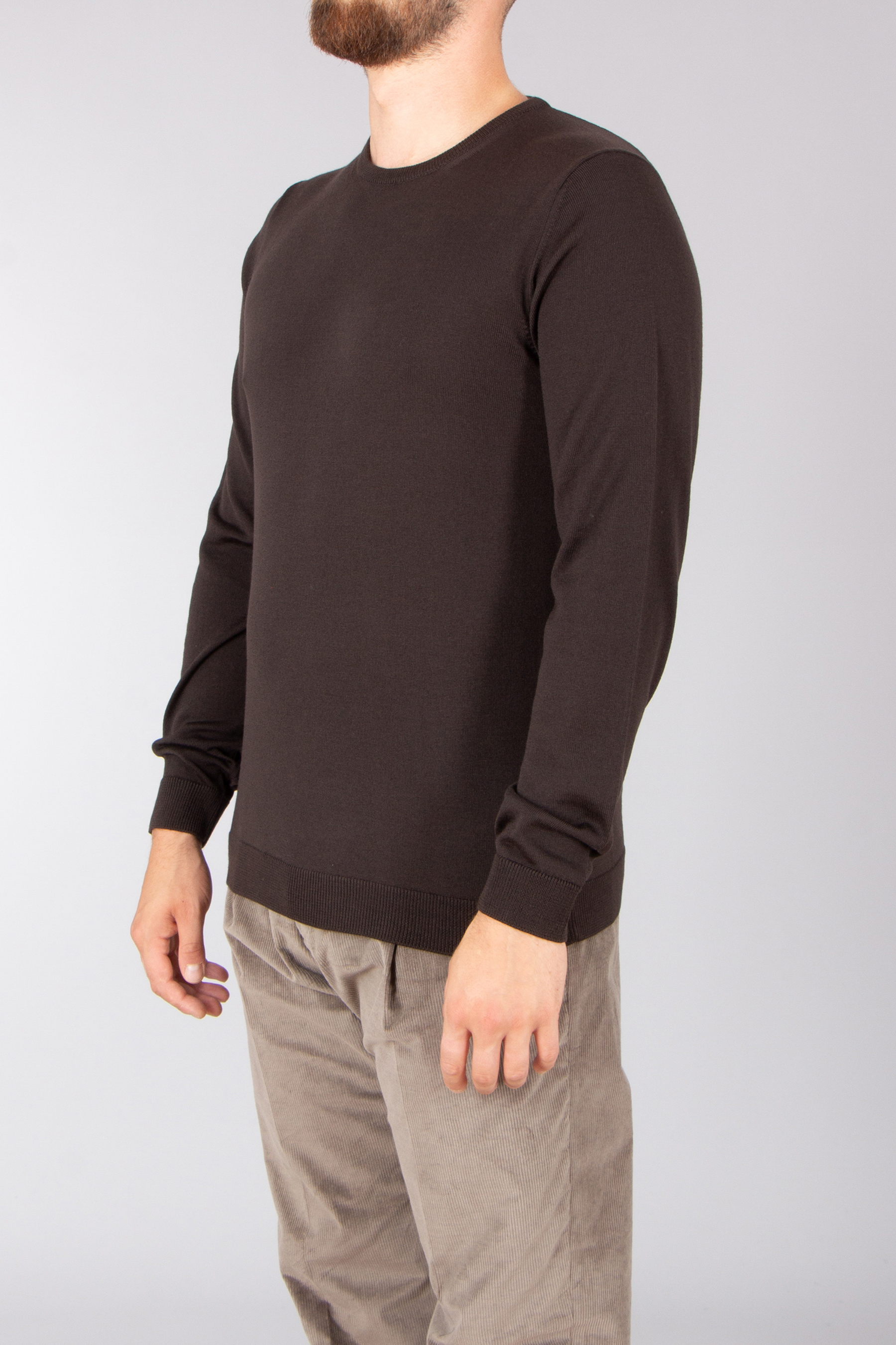 ROBERTO COLLINA Regular Fit Extra-Fine Wool Crew Neck Sweater Bekleidung, Langarm, Ärmel, Strickwaren, Pullover