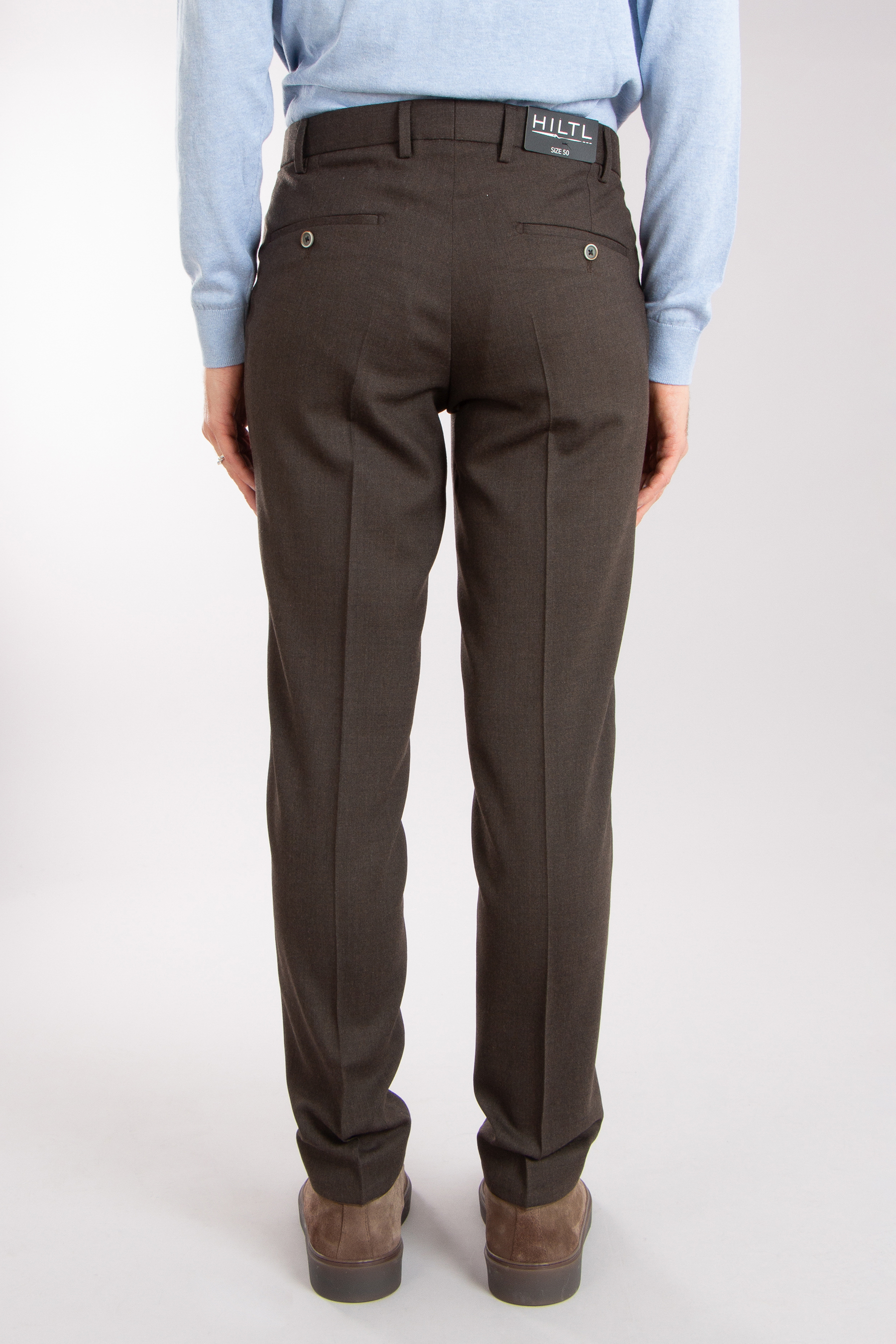 HILTL Slim Fit Virgin Wool Blend Stretch Pants Terni