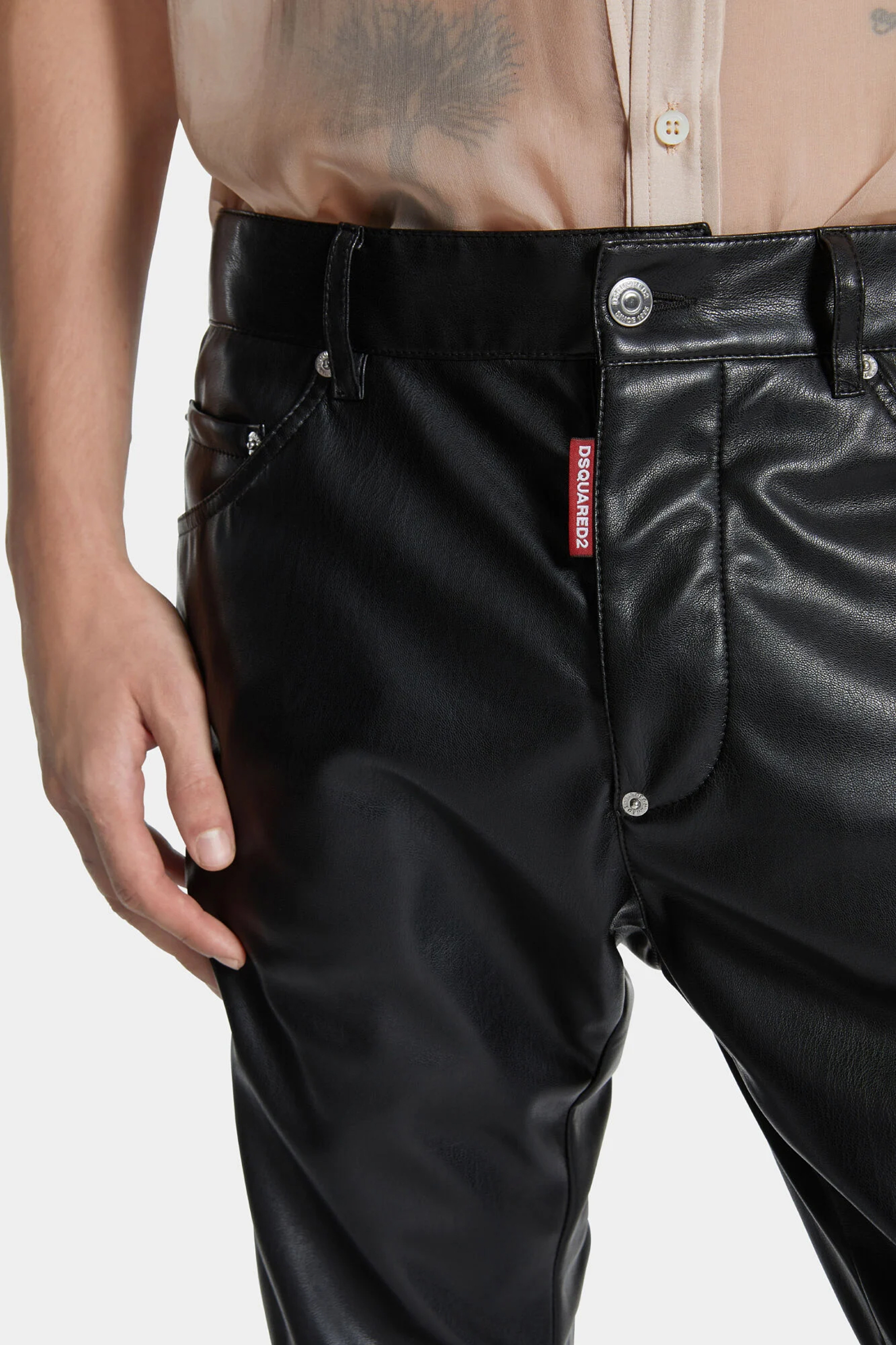 DSQUARED2 Faux Leather Cool Guy Jeans DSQUARED2 Faux Leather Cool Guy Jeans