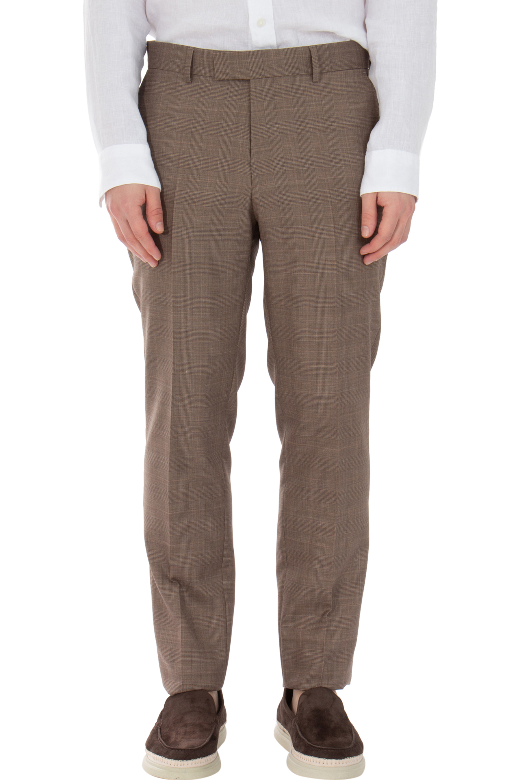 BOSS Checked Slim Fit Virgin Wool-Silk-Linen Blend Suit L-Harvers BOSS Checked Slim Fit Virgin Wool-Silk-Linen Blend Suit L-Harvers
