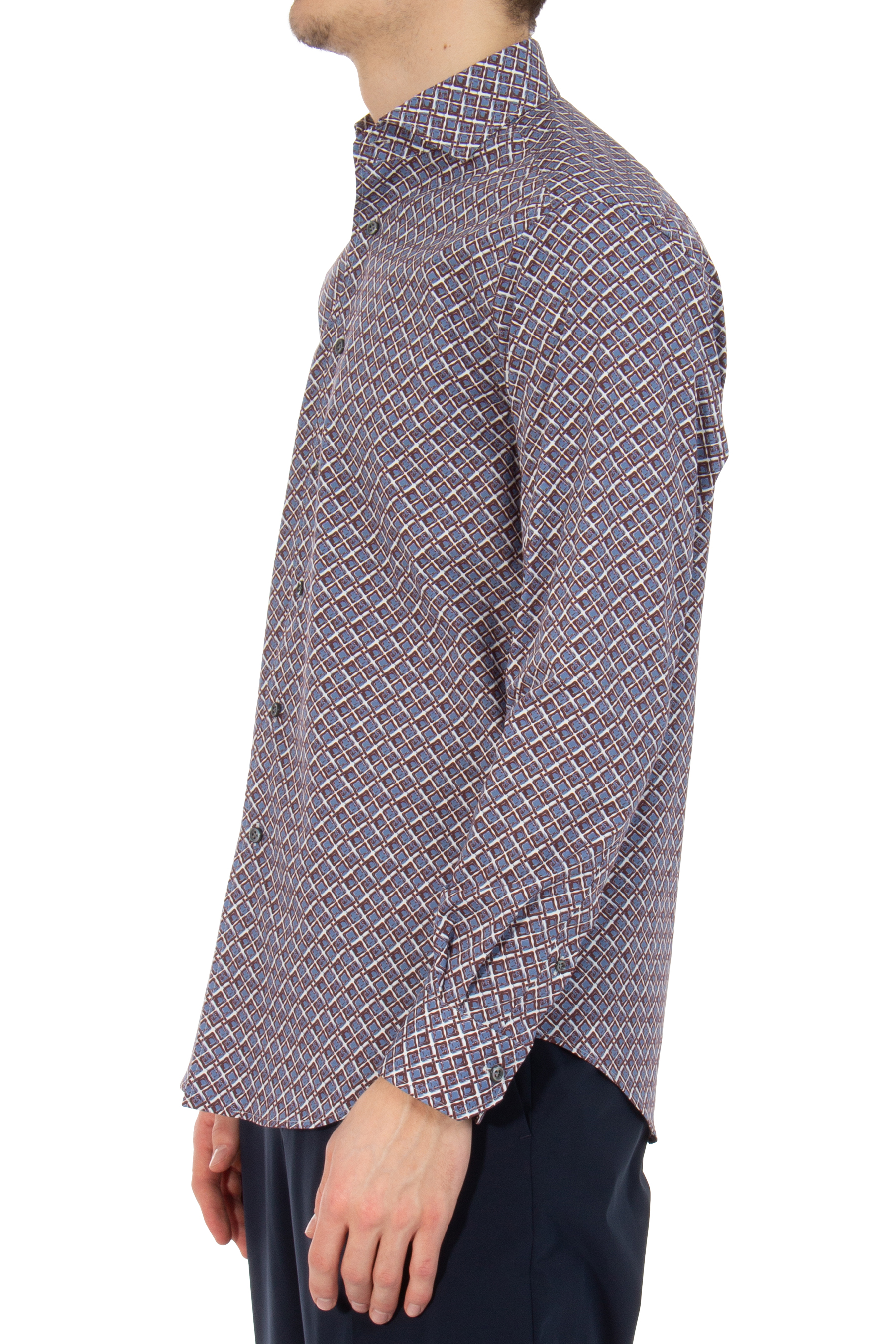 PAL ZILERI Printed Cotton Stretch Shirt PAL ZILERI Printed Cotton Stretch Shirt