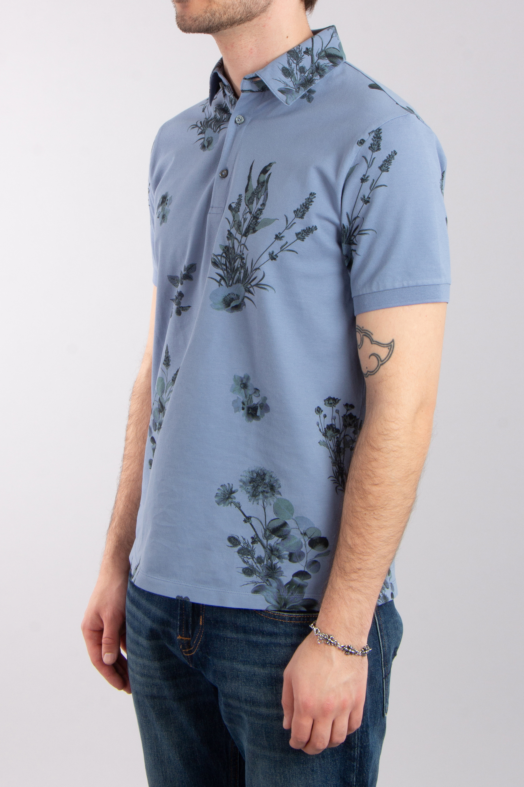 VAN LAACK Printed Cotton Piqué Polo Shirt Papos