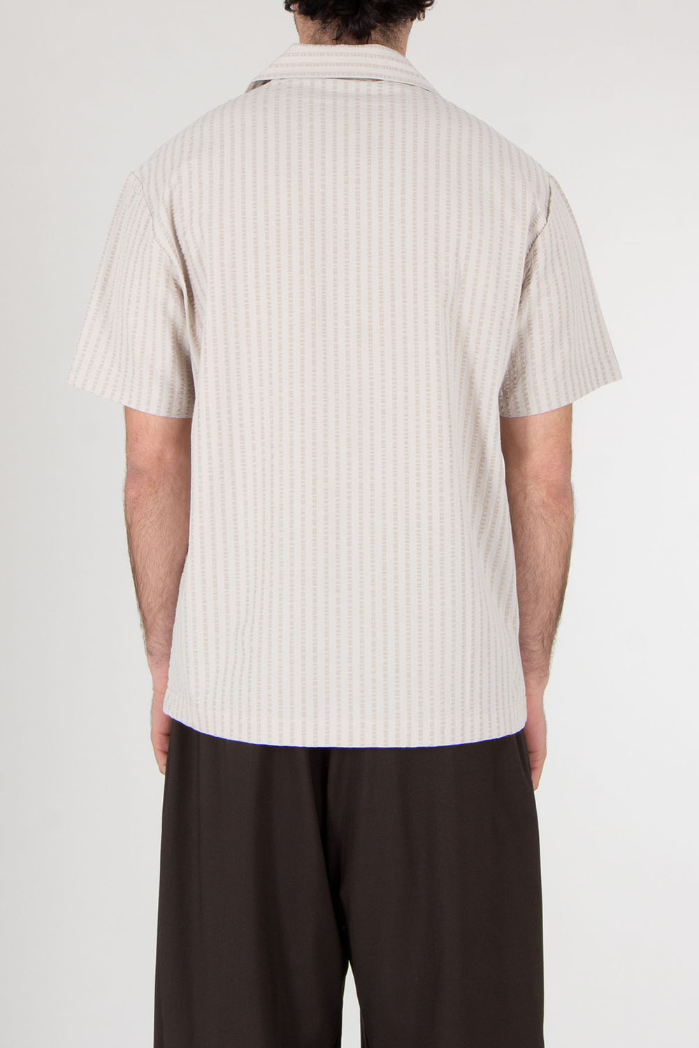 EMPORIO ARMANI Striped Seersucker Short Sleeve Shirt