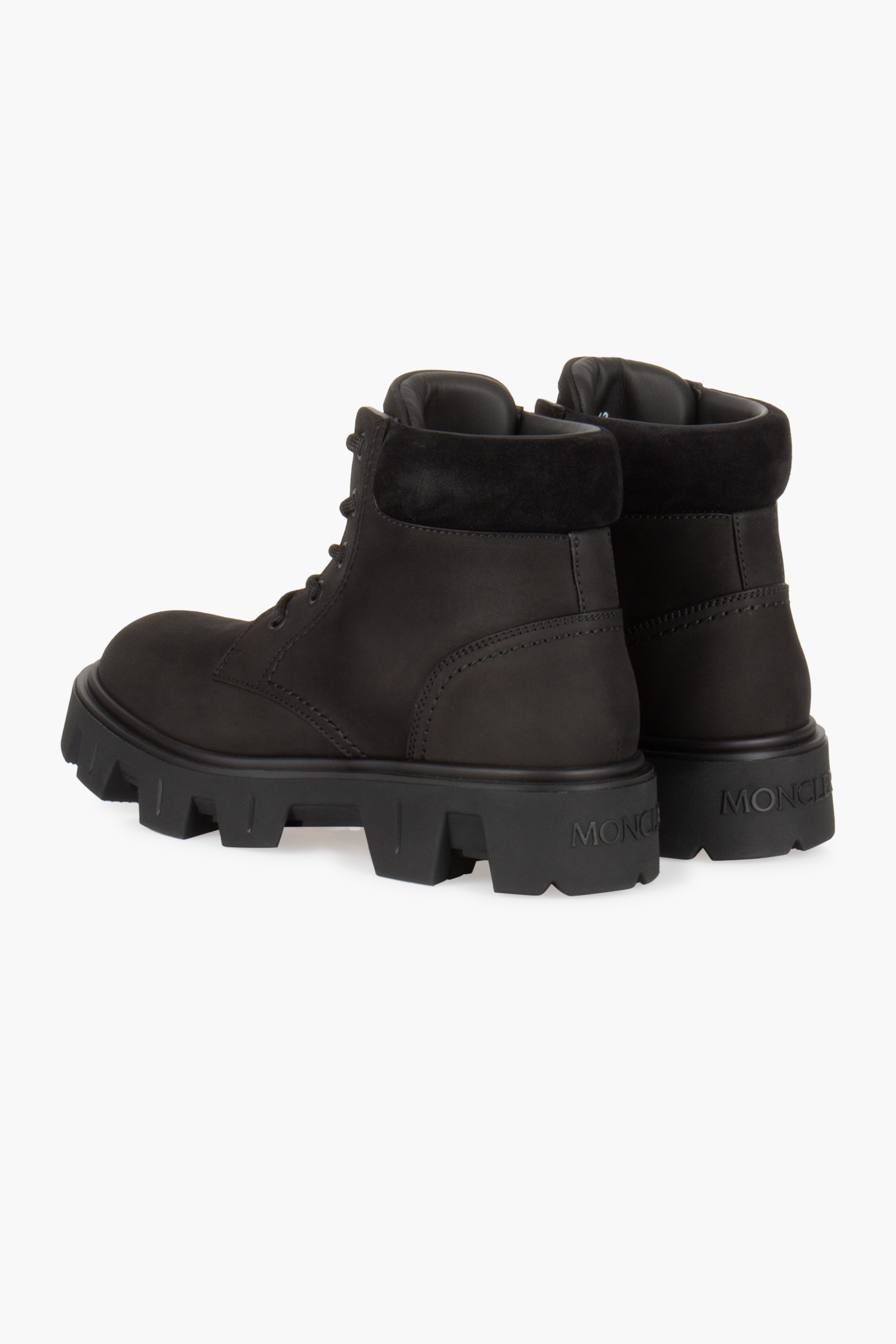 MONCLER Nubuck & Suede Lace-Up Boots Peak City Bekleidung, Schuhwerk, Schuh, Sneaker