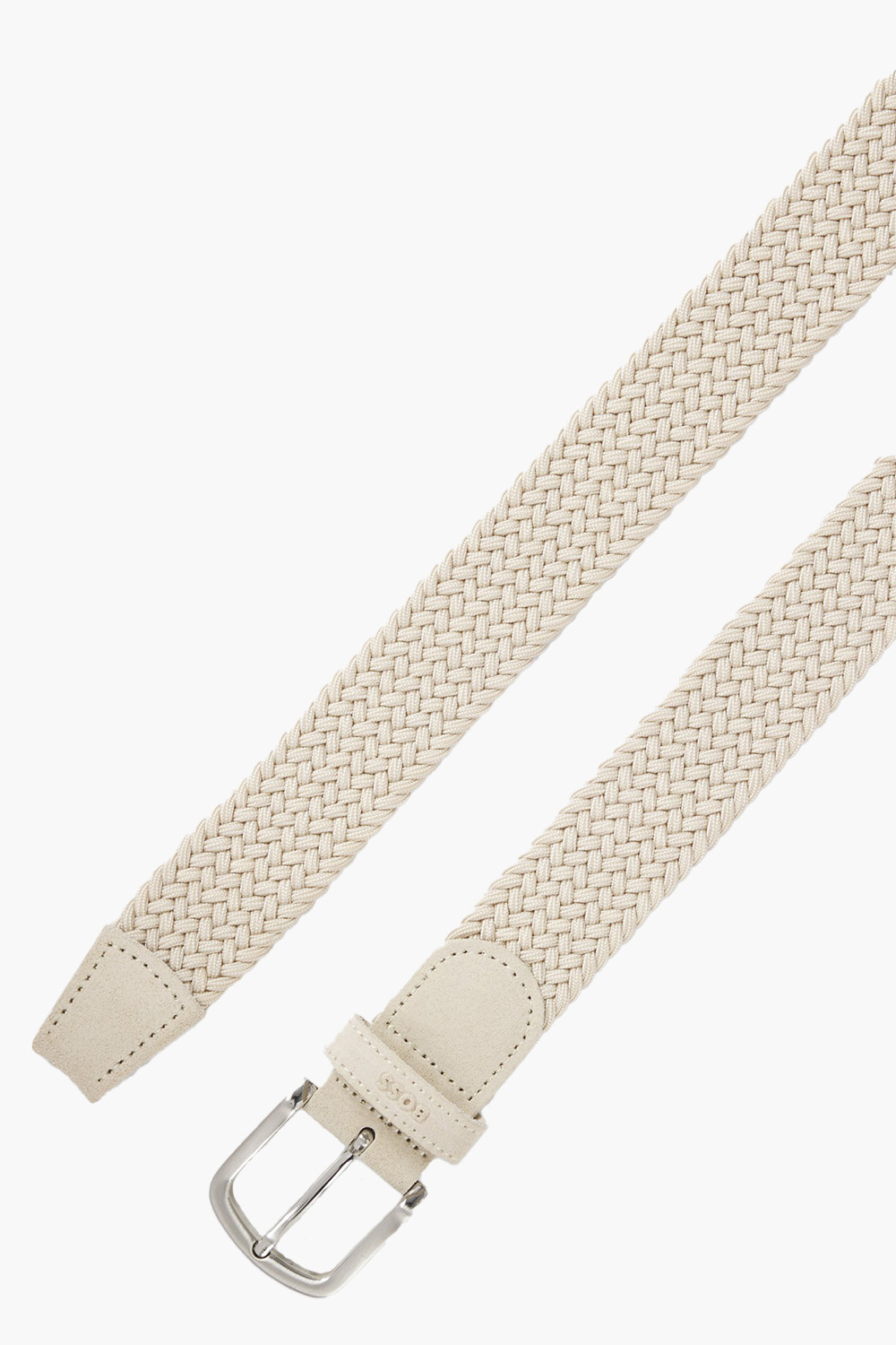 BOSS Woven Belt With Leather Trims