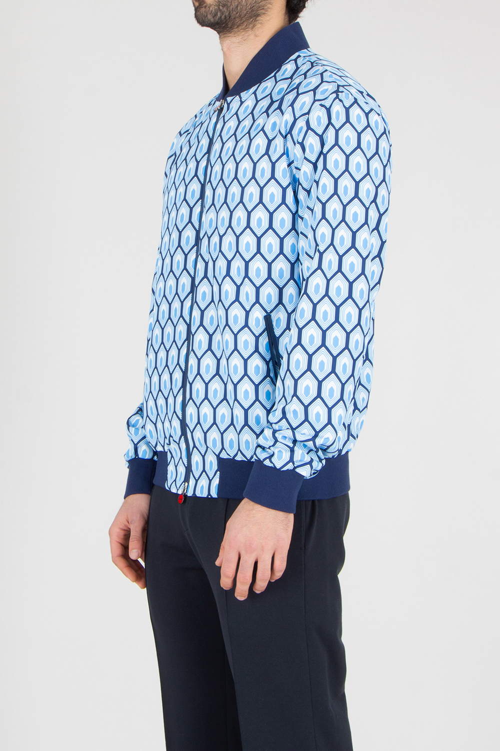 KITON Regular Fit Printed Technical Fabric Bomber Jacket