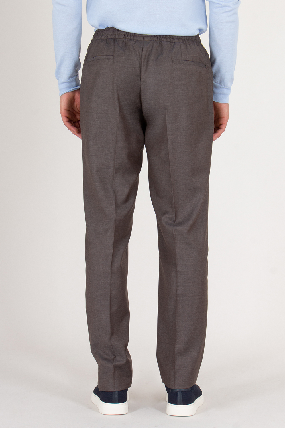 KITON Regular Fit Tailored Virgin wool Drawcord Trousers