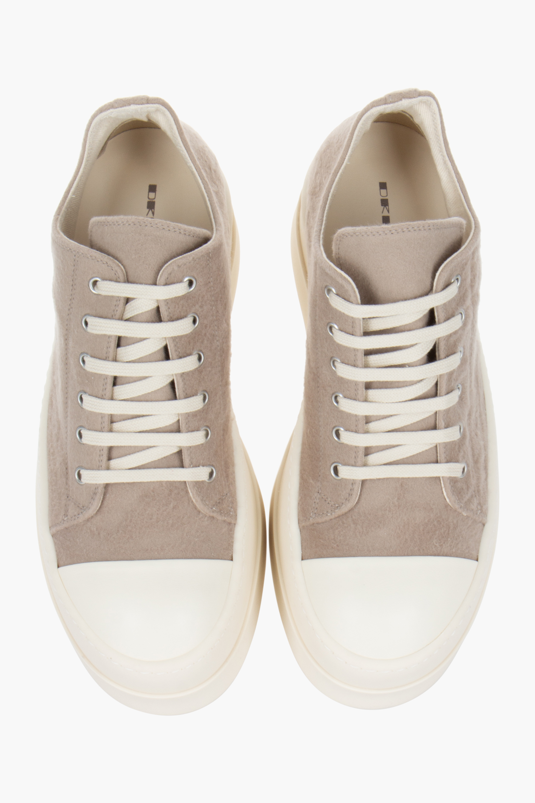RICK OWENS DRKSHDW Denim Double Bumper Low Sneakers Bekleidung, Schuhwerk, Schuh, Sneaker, Leinwand