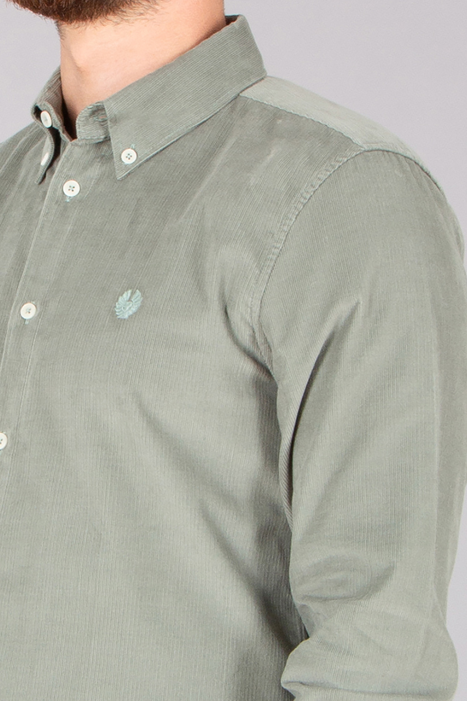 BELSTAFF Slim Fit Cotton Corduroy Button-Down Street Shirt Bekleidung, Hemd, Langarm, Leinen, Kleid, Hemd