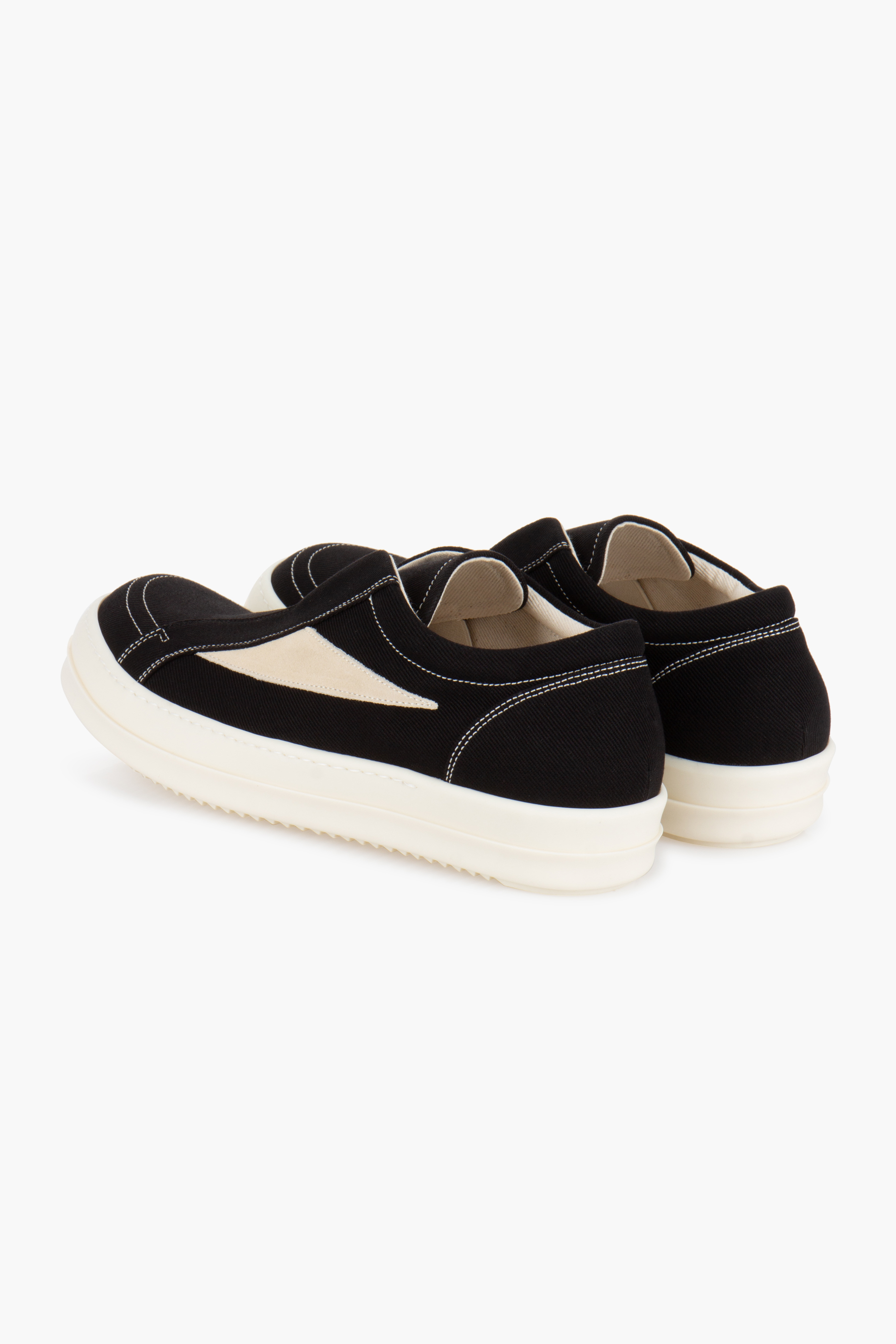 RICK OWENS DRKSHDW Overdyed Denim & Suede Laceless Vintage Sneakers Bekleidung, Schuhwerk, Schuh, Sneaker, Wildleder