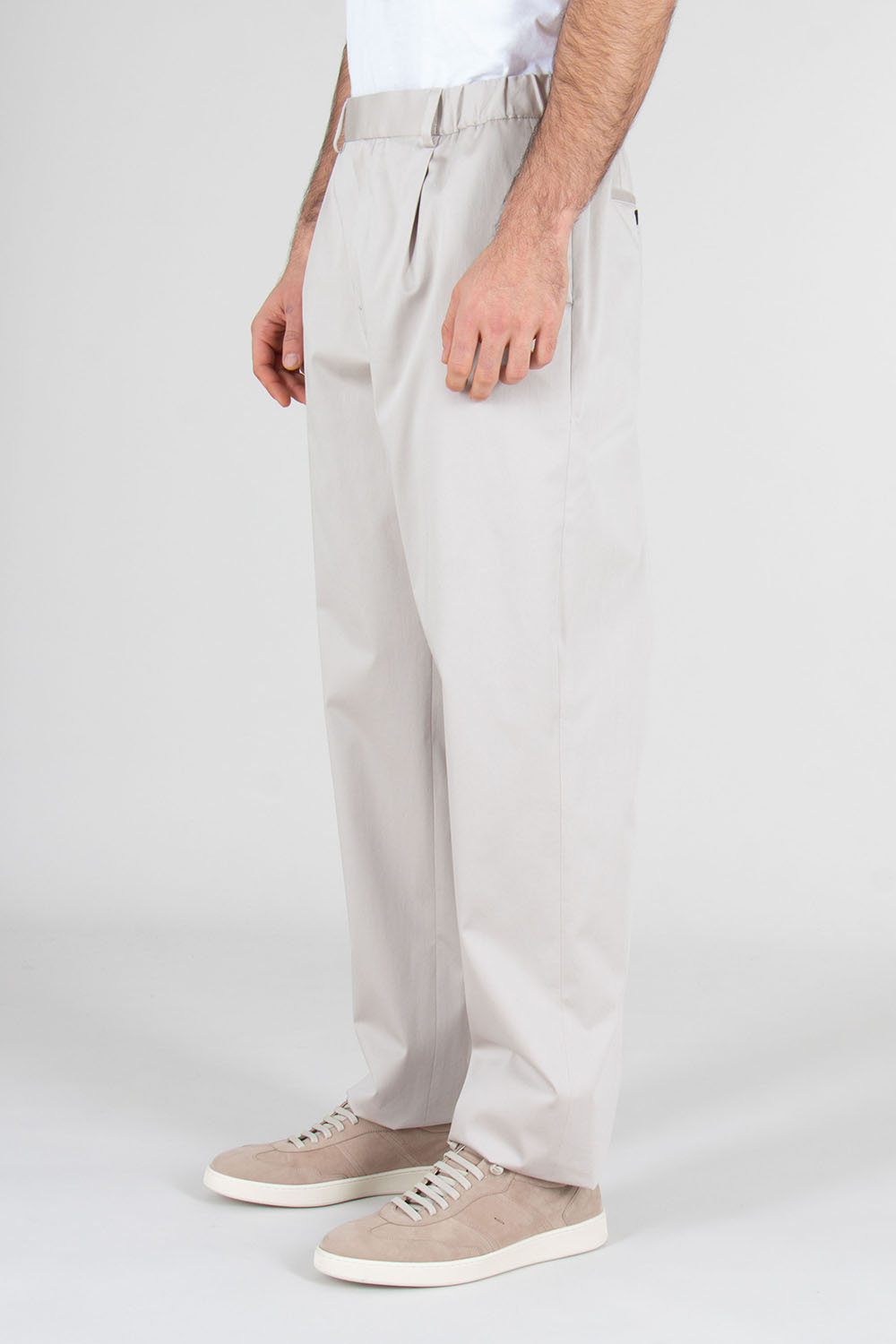 AGNONA Semi-Tailored Fit Cotton Stretch Satin One Pince Chinos