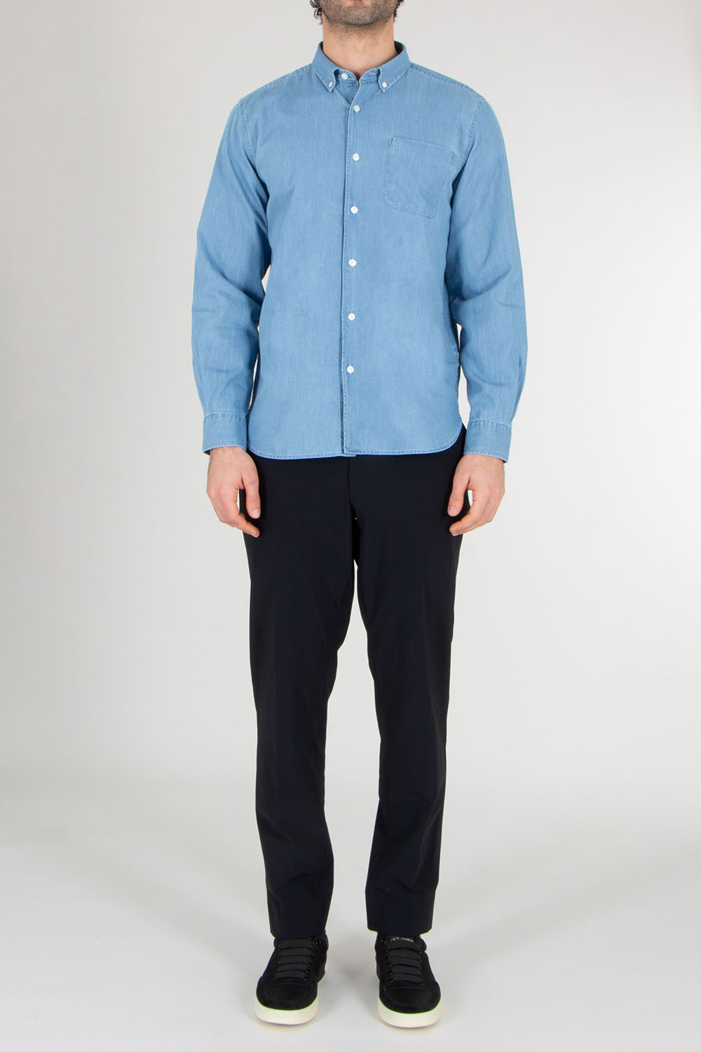 WOOLRICH Regular Fit Cotton Button-Down Indigo Shirt