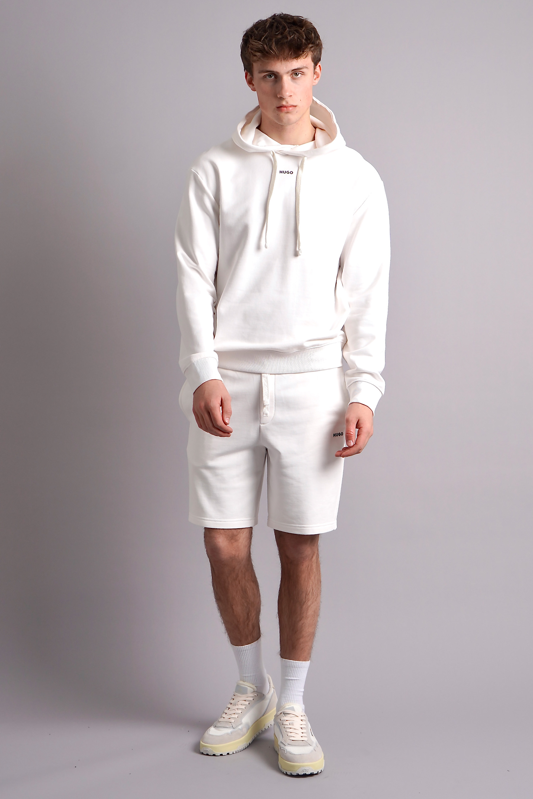 HUGO Relaxed Fit Printed Cotton Terry Hoodie Dapo