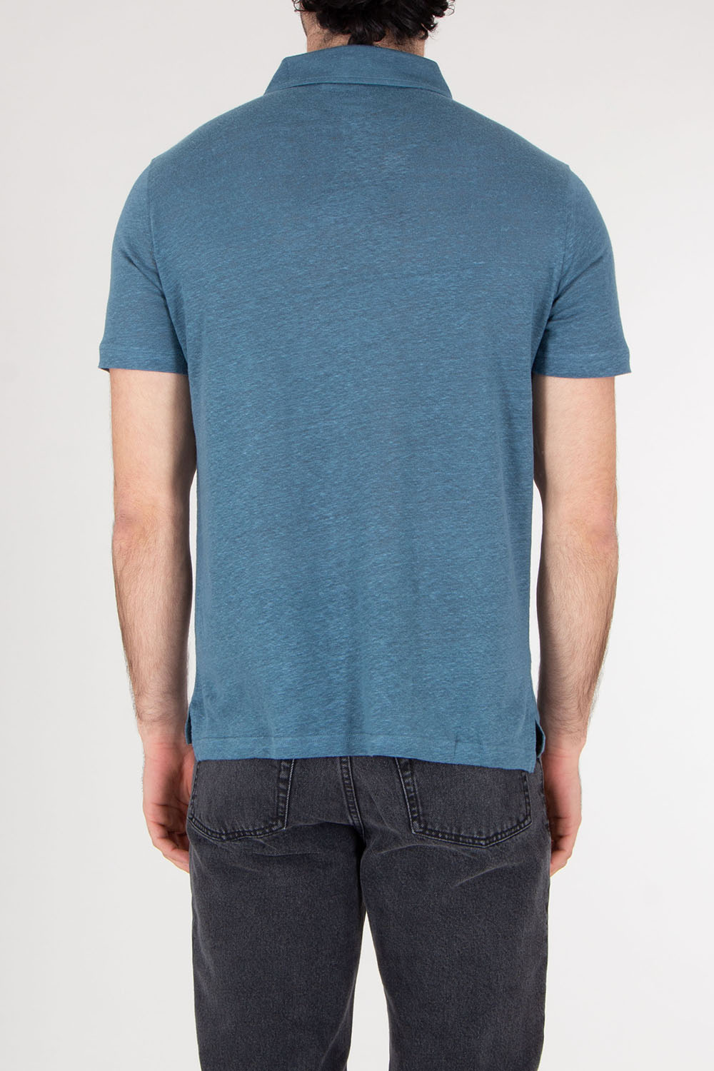 AURÉLIEN Slim Fit Linen Polo Shirt