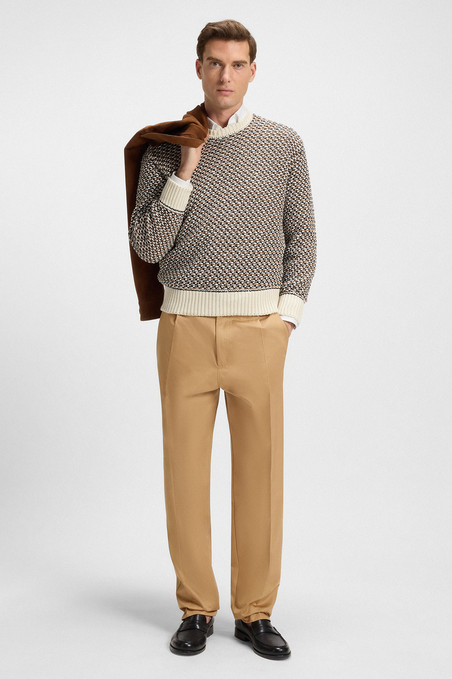 BOSS Relaxed Fit Cotton Twill Pants C-Kai Bekleidung, Strickwaren, Pullover