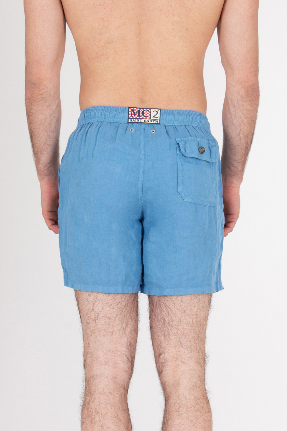 MC 2 SAINT BARTH Regular Fit Linen Swim Shorts Gustavia