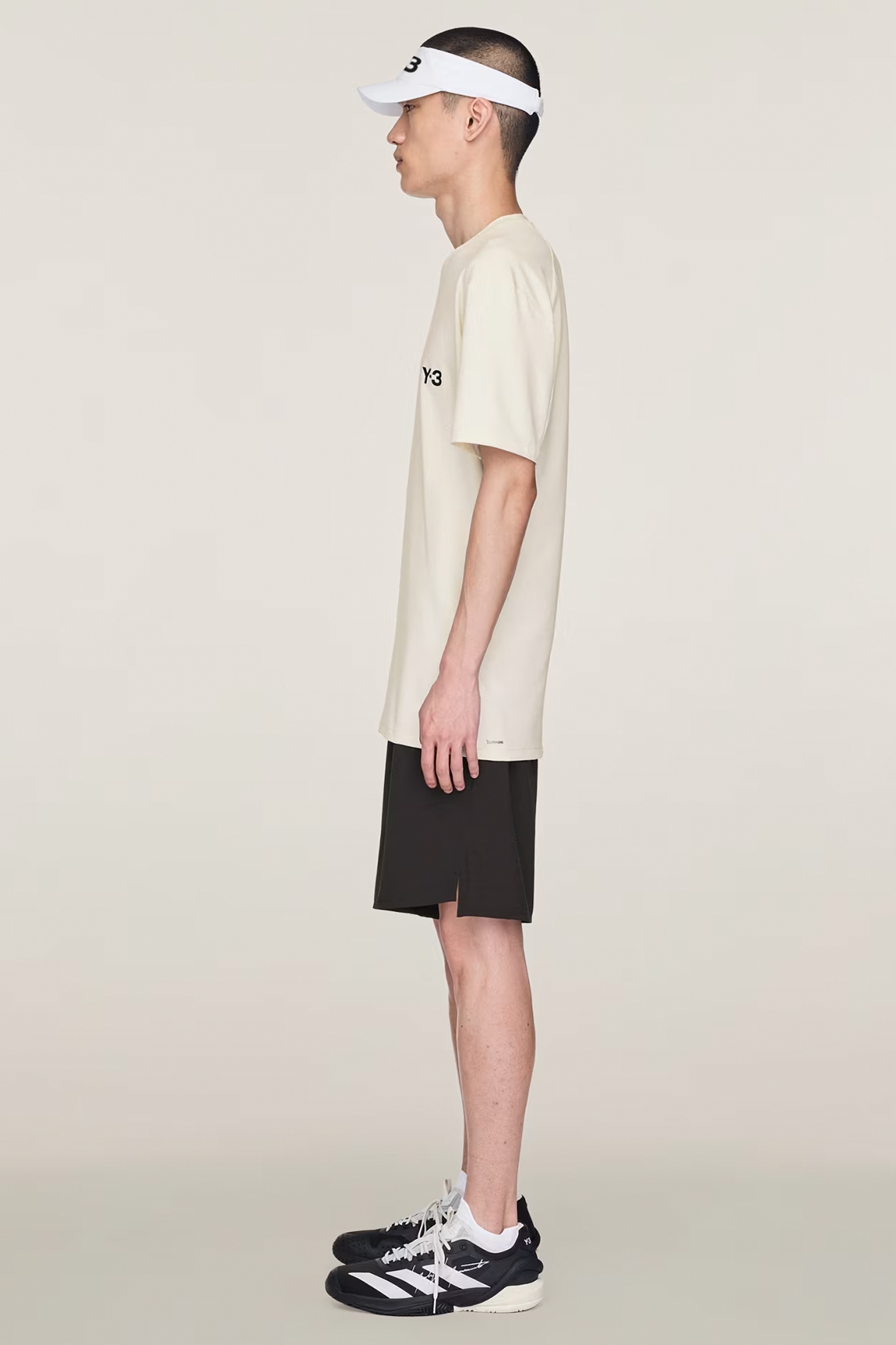 Y-3 Regular Fit Printed Recycled Polyester-Cotton Stretch Climacool Tennis Pro FreeLift T-Shirt Junge, Männlich, Person, Jugendlich, Turnschuh